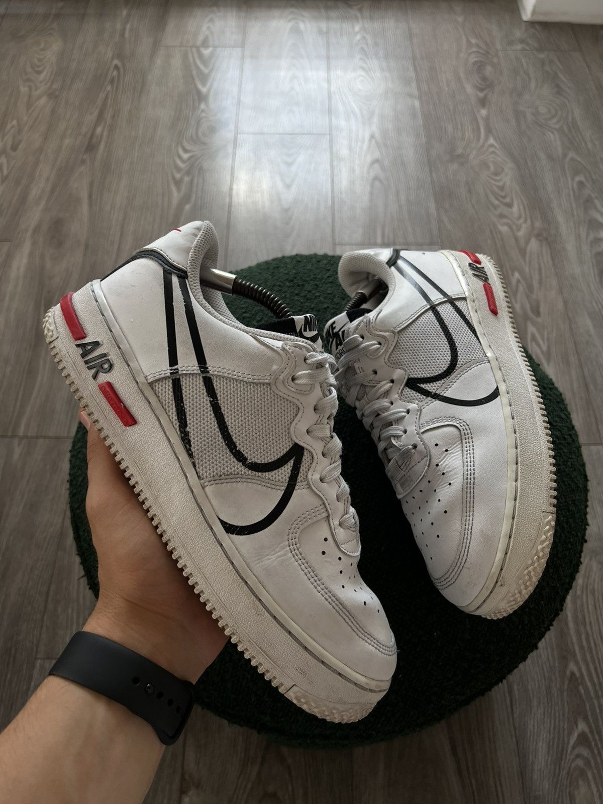 Nike ‼️Nike Air Force 1 Over Swoosh X React System Opium Sneakers Size US 8.5 / EU 41-42 - 5 Thumbnail