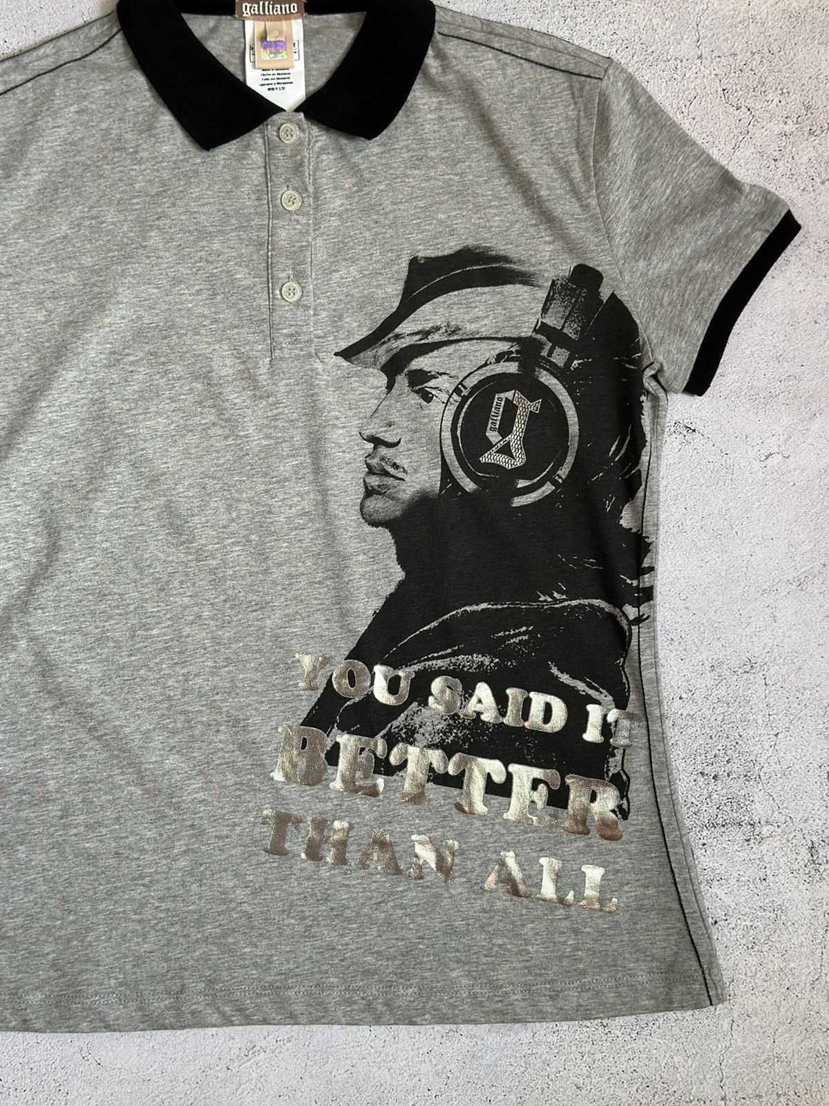 Designer Galliano Y2K Polo T Shirt Size S / US 4 / IT 40 - 2 Thumbnail