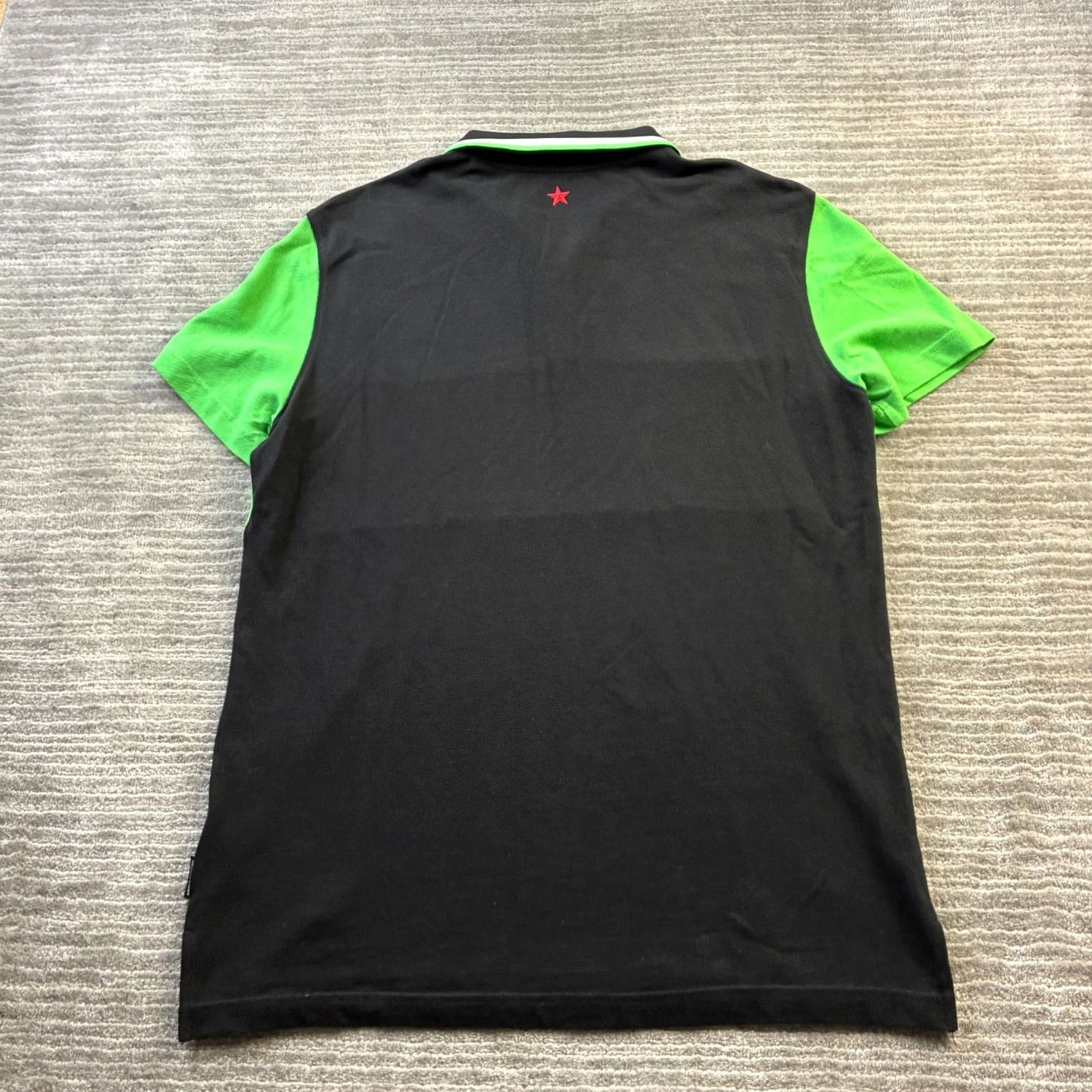 Armani Exchange Armani Exchange Polo Shirt Mens Large Black Green Pique Colorblock Logo Shirt Size US L / EU 52-54 / 3 - 2 Thumbnail
