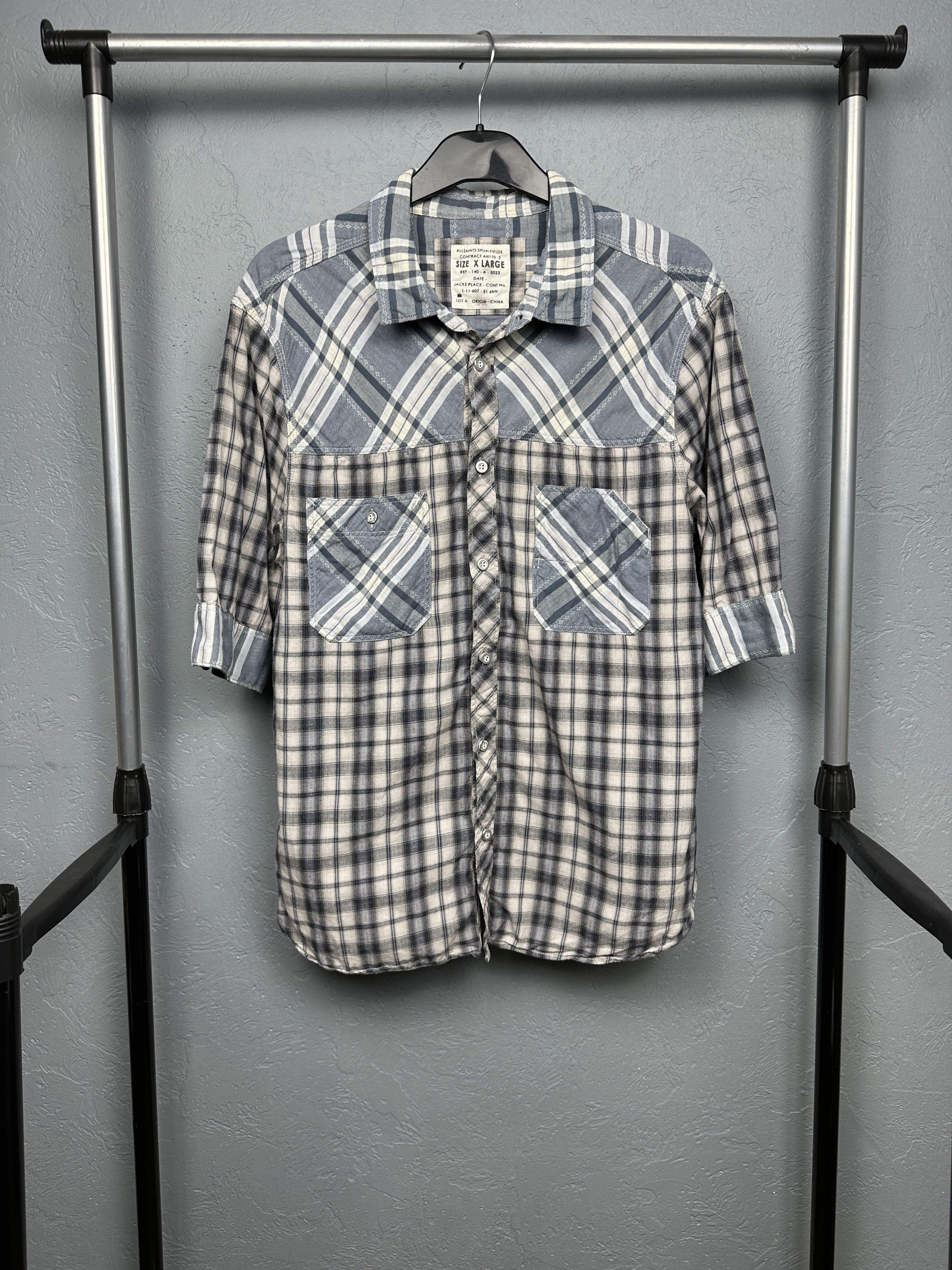 Allsaints Allsaints Mens Burnett 1\2 Sleeve Shirt Size US XL / EU 56 / 4 - 1 Thumbnail