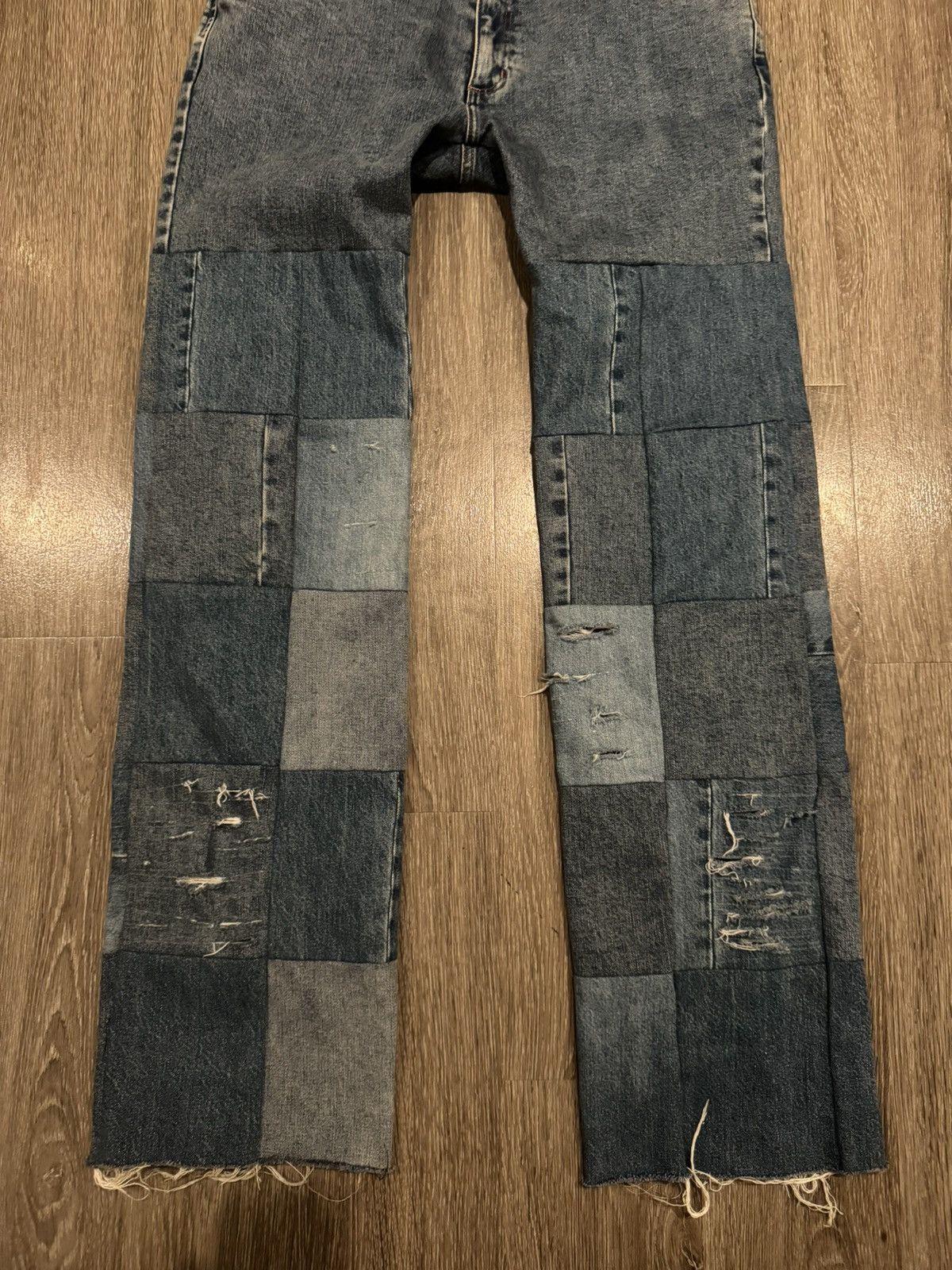 Vintage Vintage Patchwork Denim Wrangler Jeans Size 32-34 Size US 33 - 3 Thumbnail