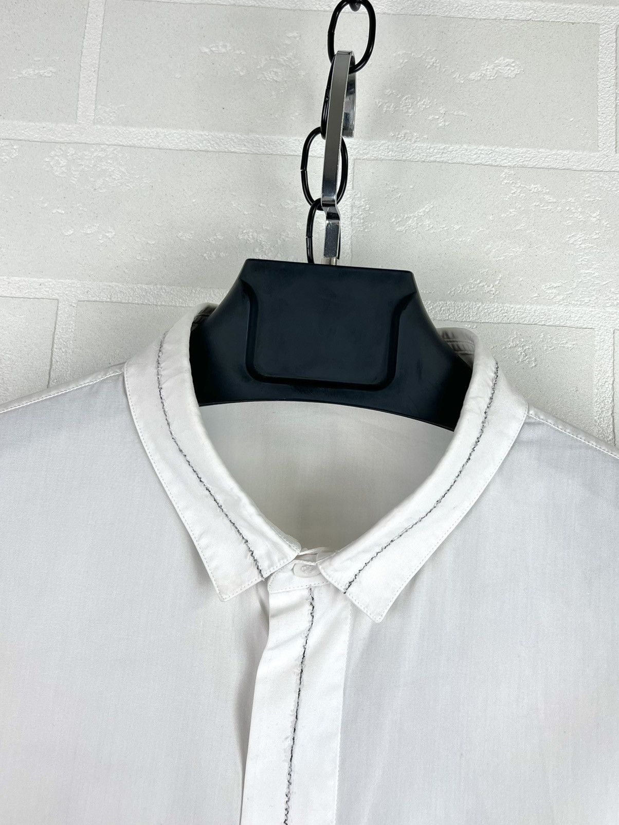 Dior DIOR Shirt Button Up Embroided Metal Stripes White Men's Size US L / EU 52-54 / 3 - 8 Thumbnail
