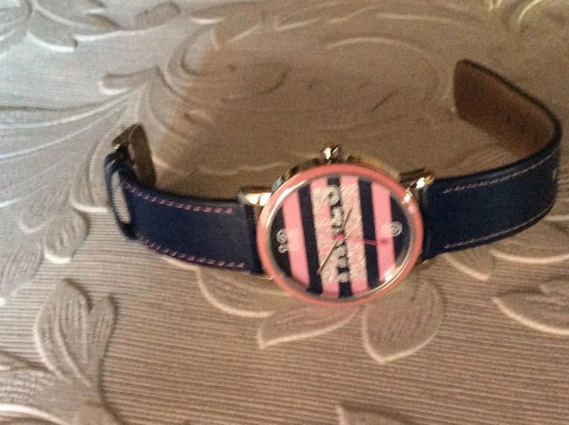 Designer Paul's Boutique Pink blue dial blue leather strap watch Size ONE SIZE - 9 Thumbnail