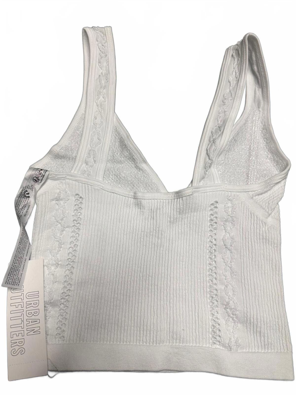 Urban Outfitters Urban Outfitters White Ribbed Crop Top Size M / US 6-8 / IT 42-44 - 2 Thumbnail