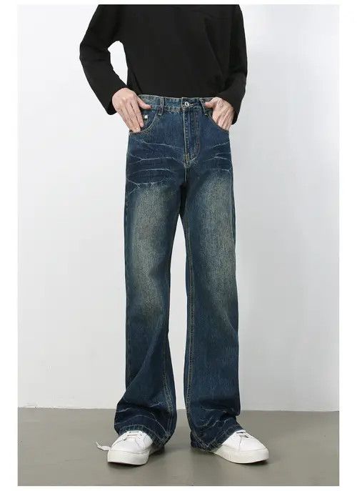 VIBE American retro washed distressed straight bootcut jeans Size US 32 / EU 48 - 7 Thumbnail