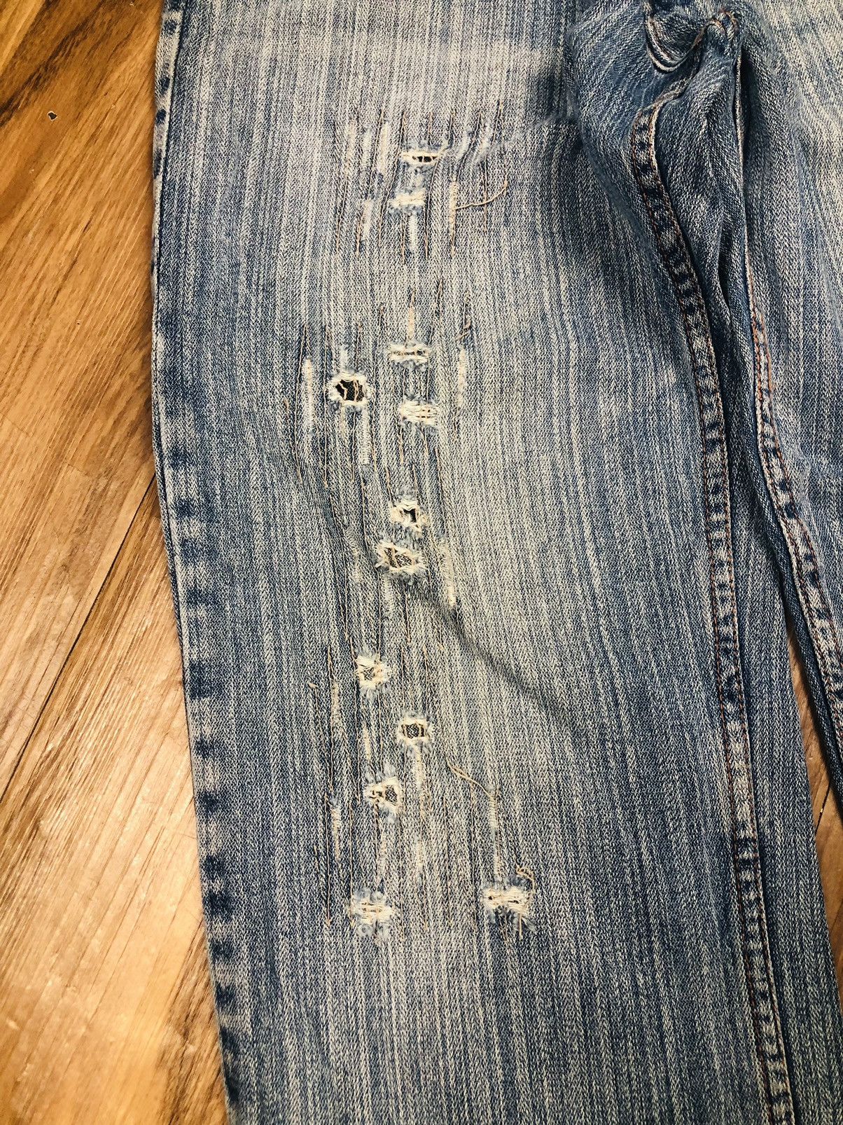 Japanese Brand Mulkul Jeans Y2K Distressed Baggy Denim (38) Size US 30 / EU 46 - 5 Thumbnail
