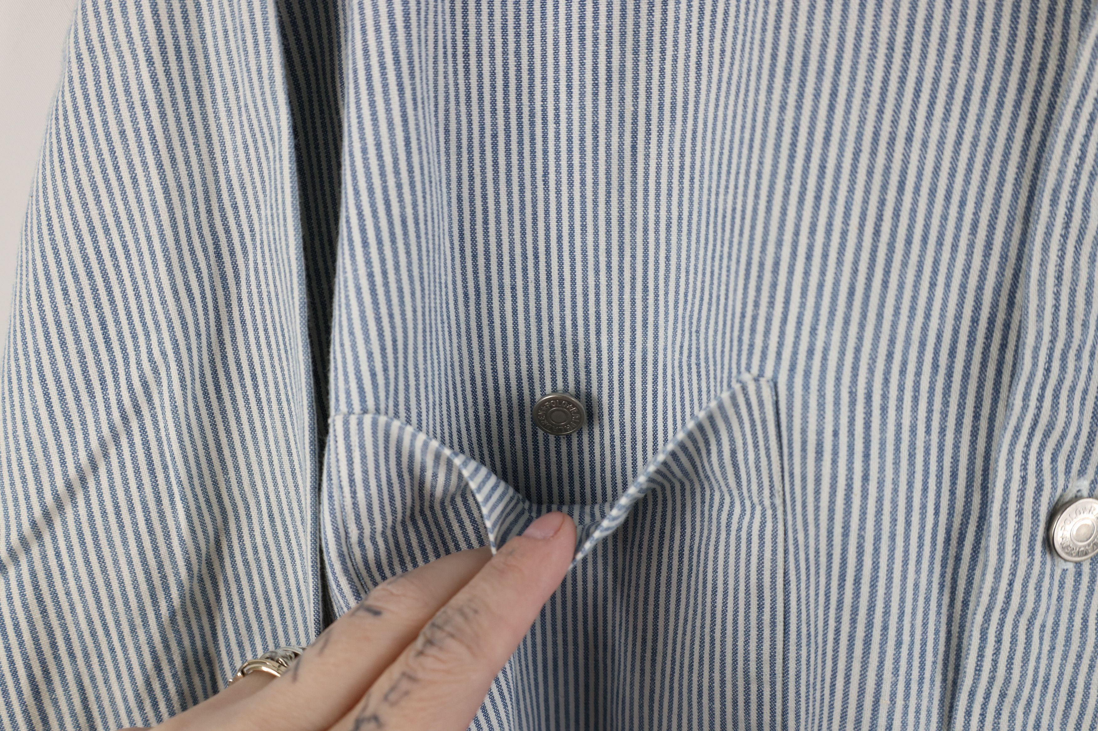 Ralph Lauren Vintage 90s Ralph Lauren Striped Button Shirt Blue Size M / US 6-8 / IT 42-44 - 6 Thumbnail