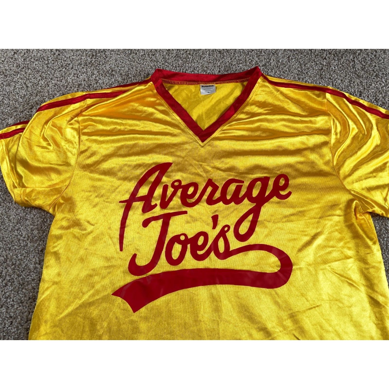 Vintage Dodgeball Average Joe's Jersey T-Shirt V-Neck Adult XL Yellow Red Cosplay Movie Sports Vintage No Size US XL / EU 56 / 4 - 4 Thumbnail