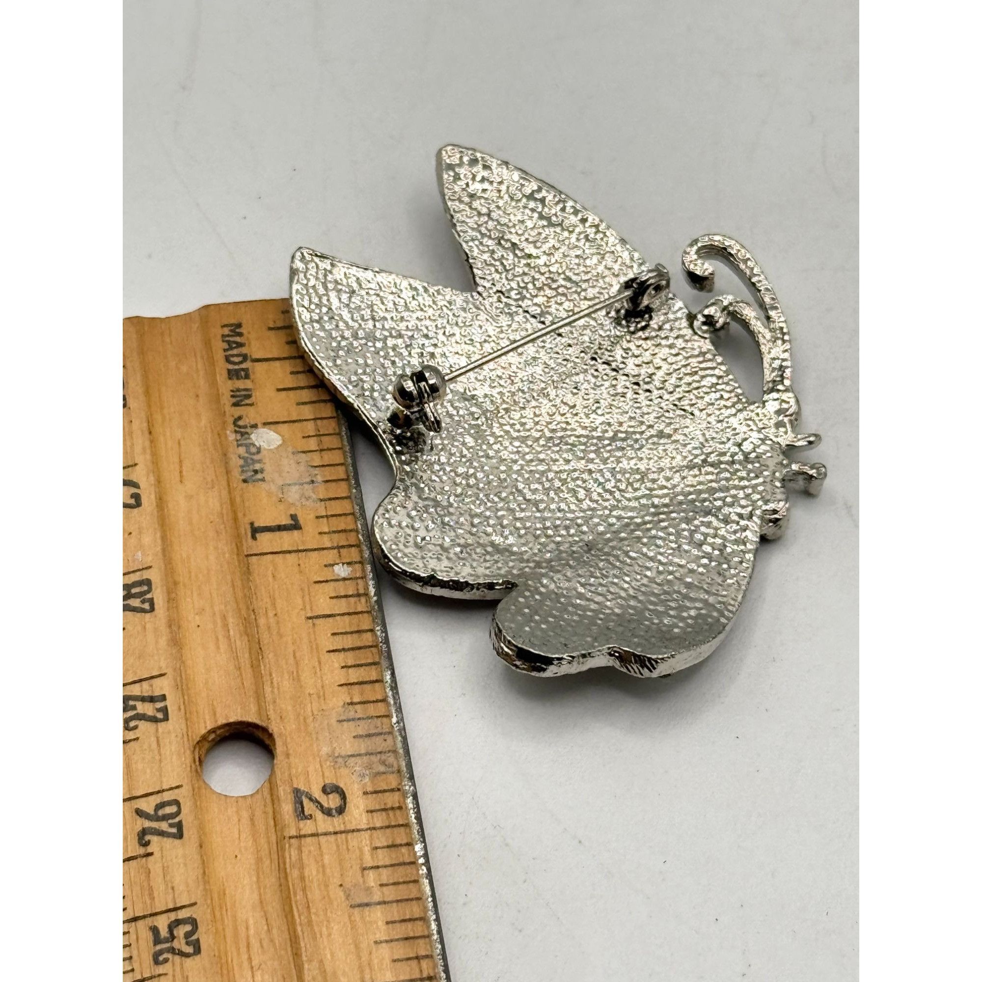 Vintage Pink brown rhinestone butterfly brooch pin Size ONE SIZE - 4 Thumbnail