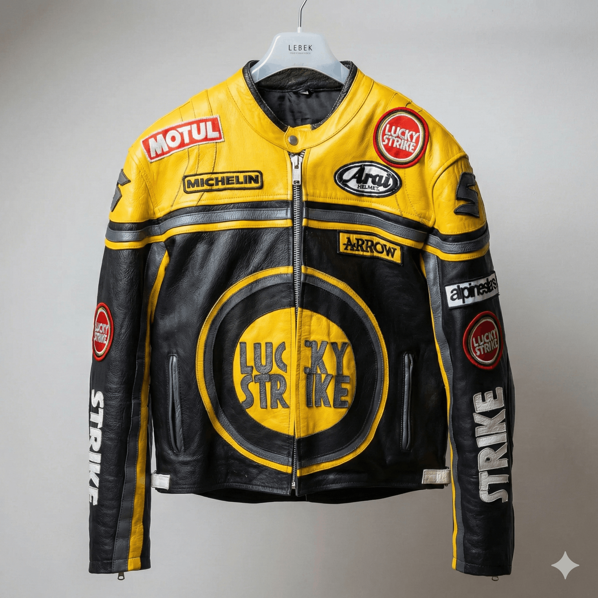 Other 🔥 VINTAGE Lucky Strike Racing Leather Moto Jacket Y2K Biker Size L / US 10 / IT 46 - 1 Thumbnail