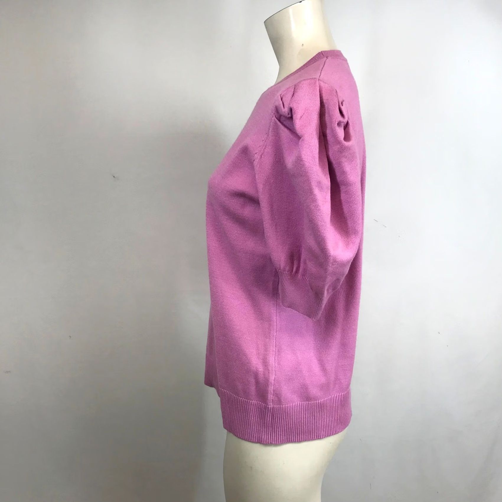 Vintage Zenana Pink Knit Sweater Top Puff Sleeve Crew Neck L Woman/XXL? Size L / US 10 / IT 46 - 6 Thumbnail