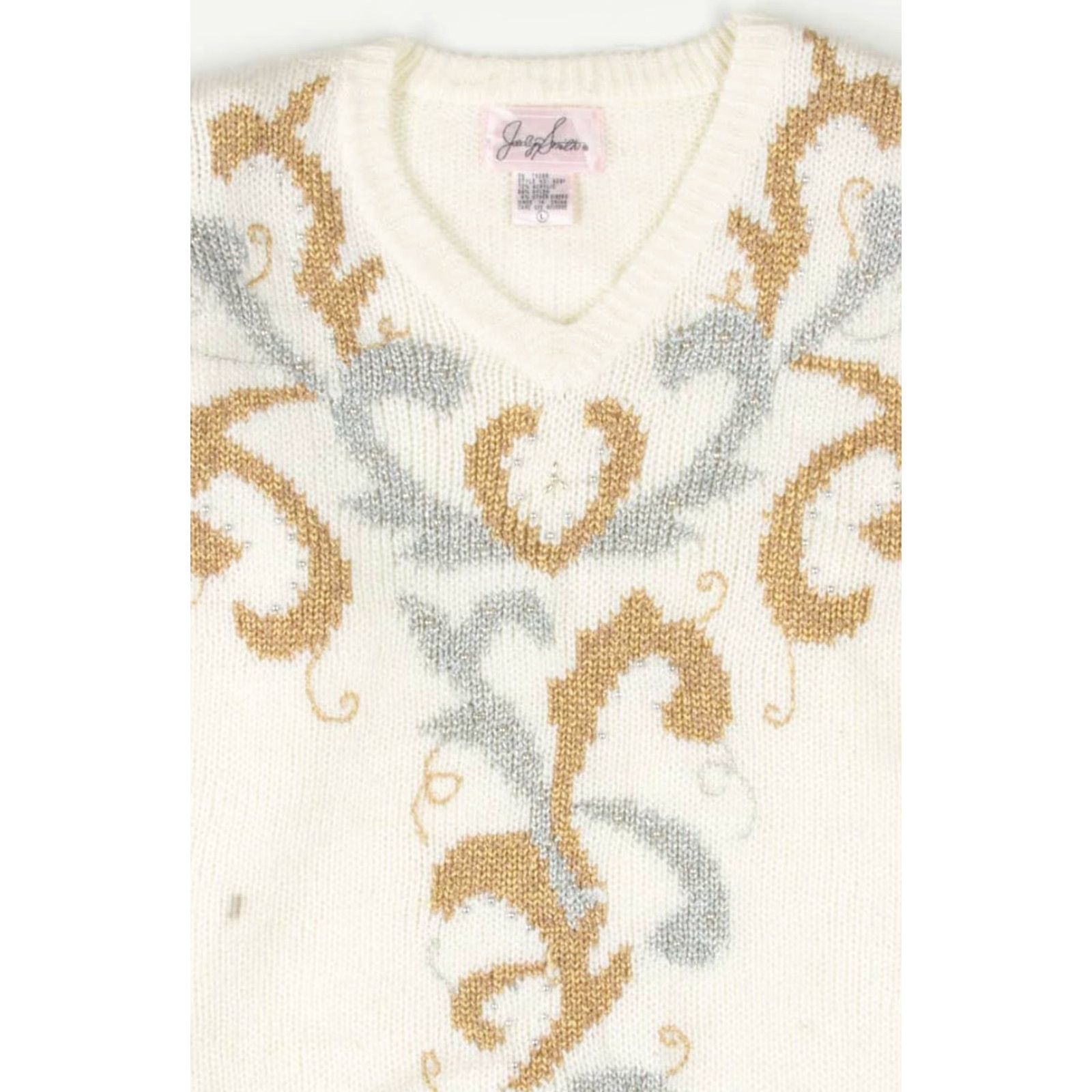 Vintage VINTAGE 80s Sweater Joeclyn Smith 80s Sweater Large Mens Womens 20 Chest 28 Length Nylon Acrylic Other Dark Stain Front Size L / US 10 / IT 46 - 2 Thumbnail
