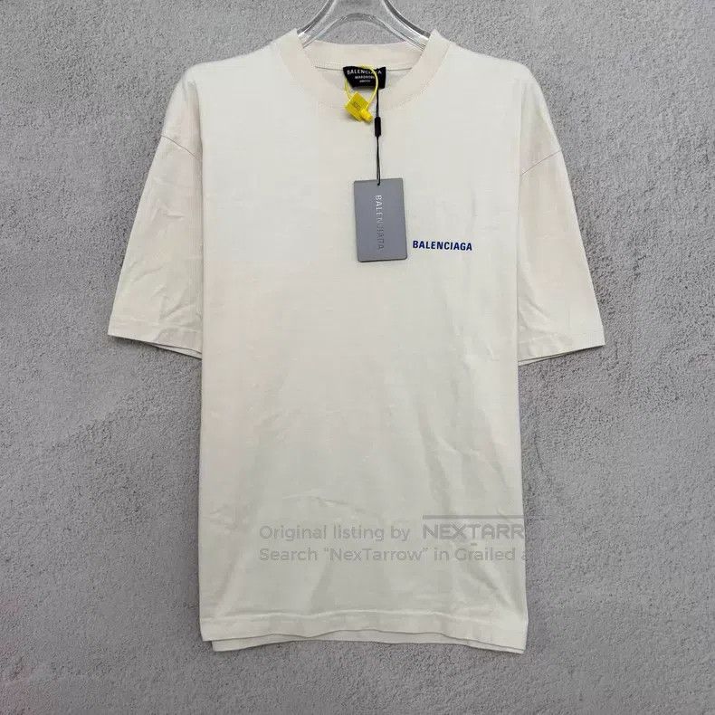 Balenciaga Balenciaga Front and Back Logo White and Blue Short Sleeve Size US XS / EU 42 / 0 - 1 Thumbnail
