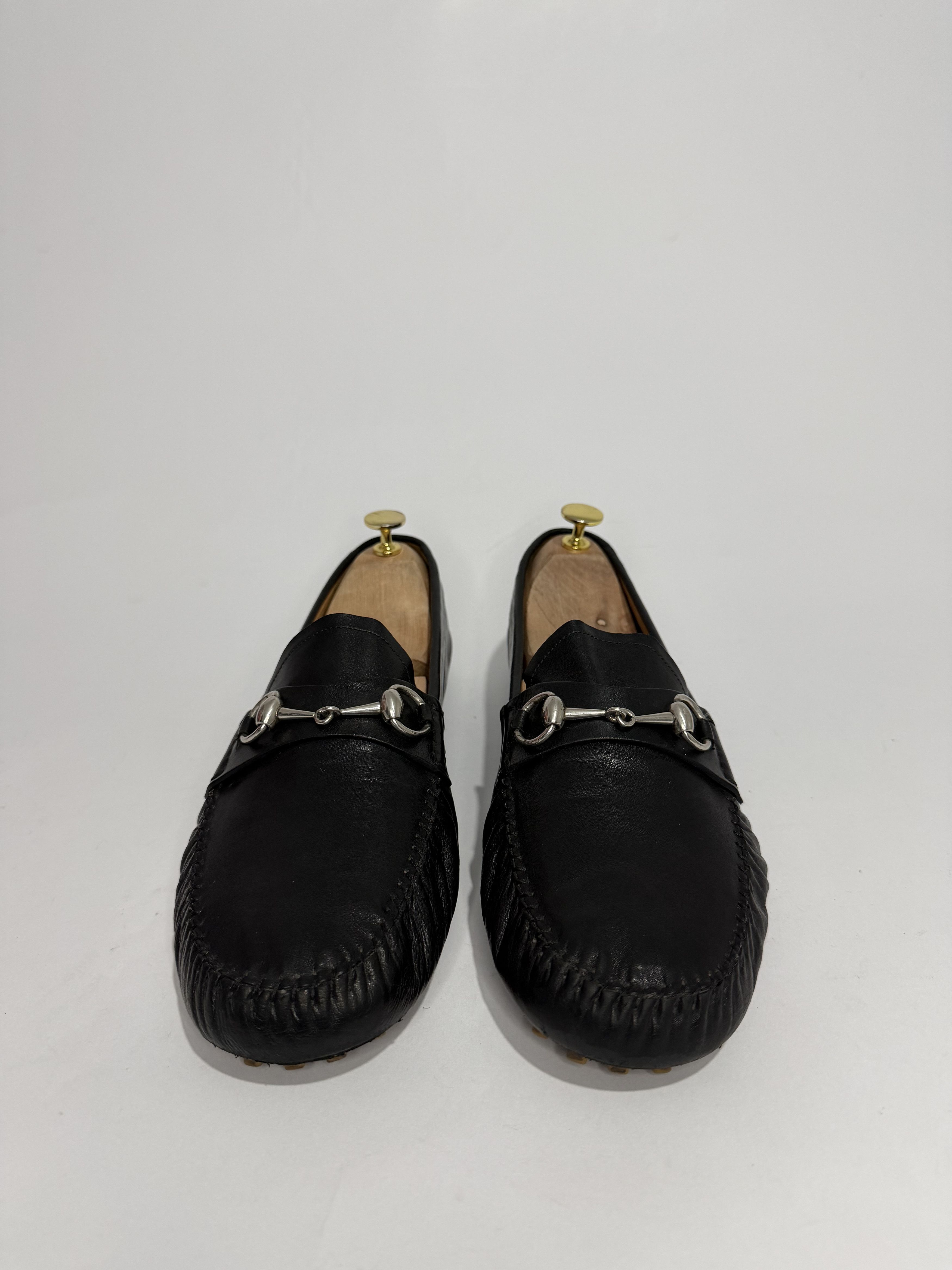 Gucci Gucci Black Leather Horsebit Driver Loafers Size US 12 / EU 45 - 2 Thumbnail