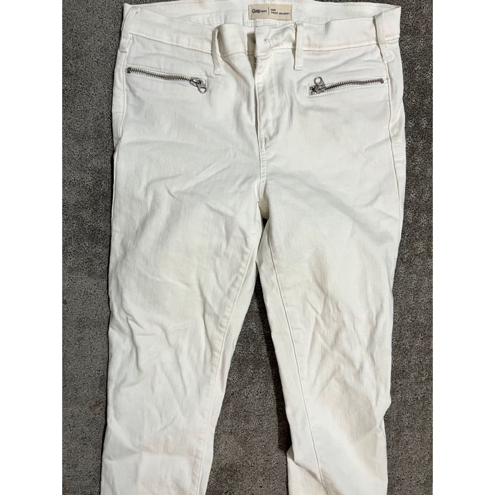 Gap Gap 1969 Jeans Regular Women Skinny White Denim Light Wash Stretch Dark Wash 29 Inseam 29 White Denim Jeans Skinny Stretch Gap 1969 Women’s Size 29" - 2 Thumbnail