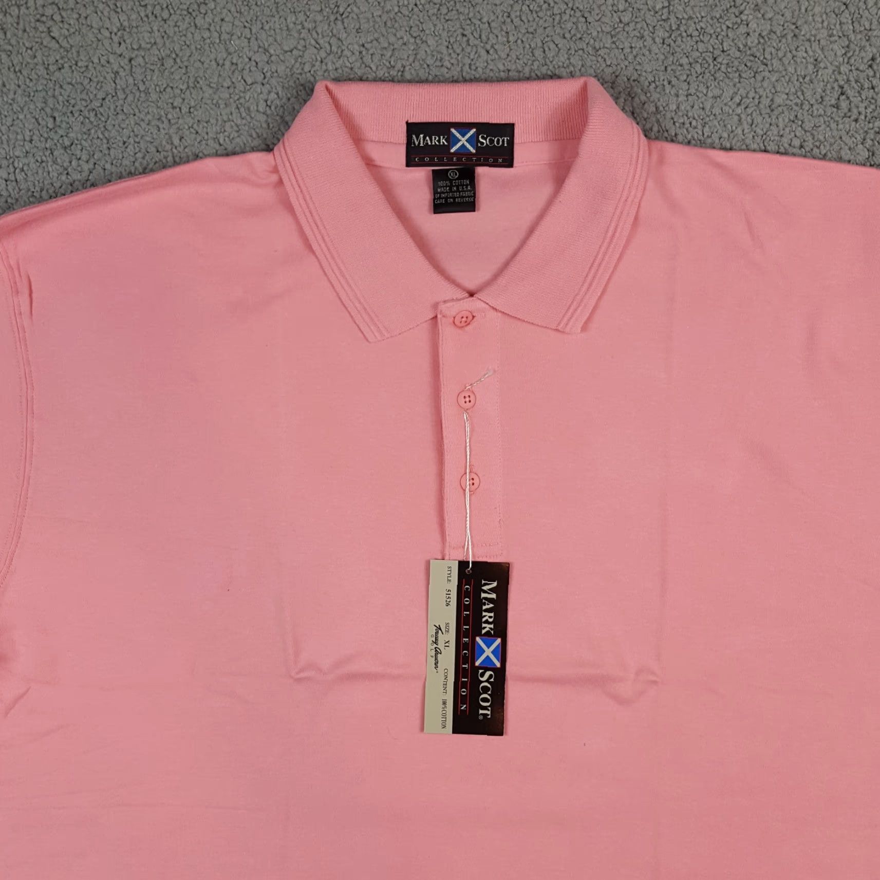 Vintage VINTAGE Mark Scot Polo Shirt Men XL Pink Short Sleeve Cotton 90s Preppy Casual Golf Surf Size US XL / EU 56 / 4 - 2 Thumbnail