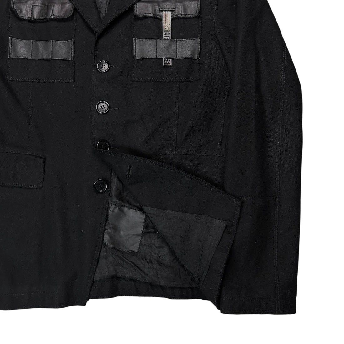 Dirk Bikkembergs Dirk Bikkembergs Leather Pocket Metal Clip Military Blazer Size US M / EU 48-50 / 2 - 6 Thumbnail