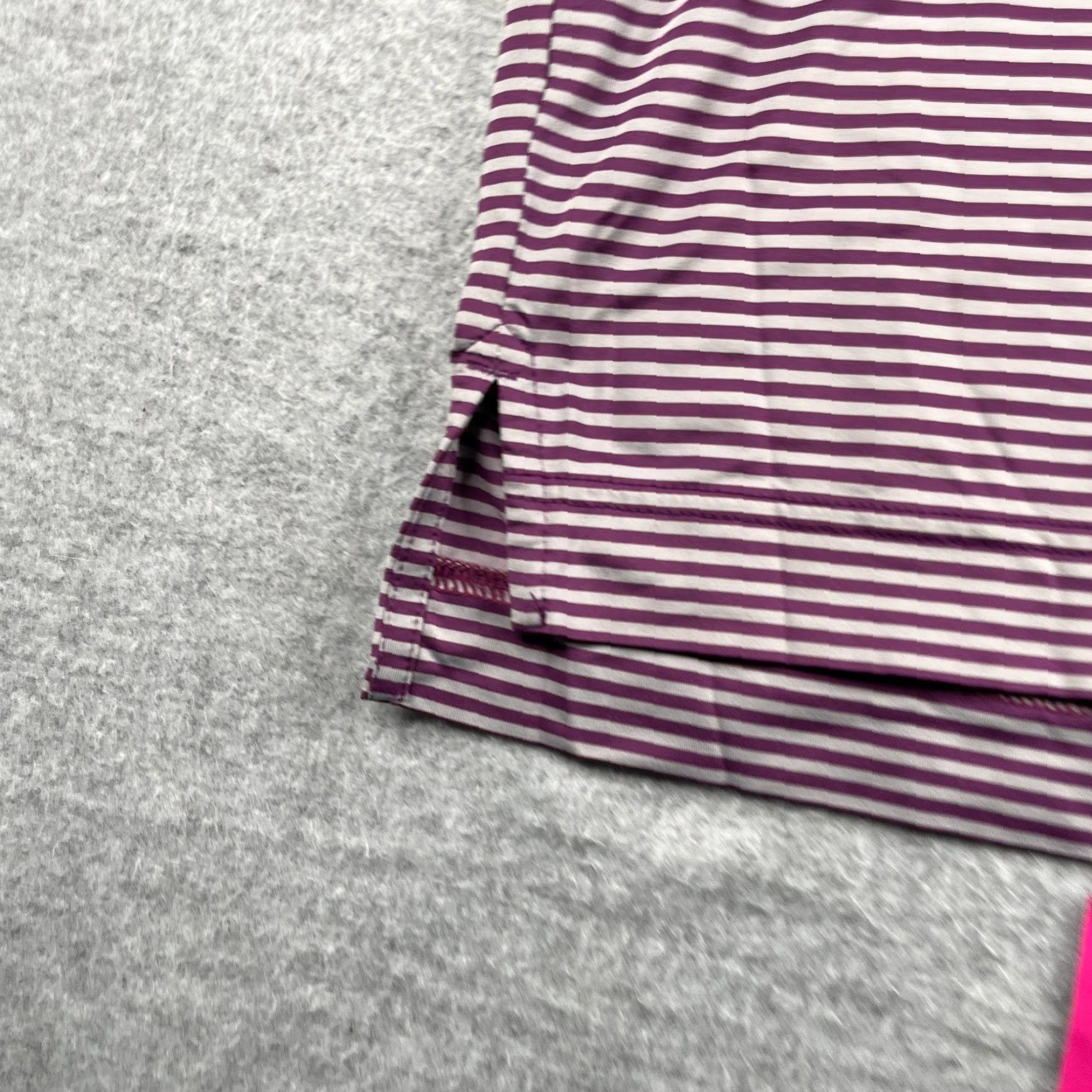Footjoy FootJoy Performance Polo Shirt Large Purple Gray Striped Casual Stretch Golf Men Size US L / EU 52-54 / 3 - 2 Thumbnail