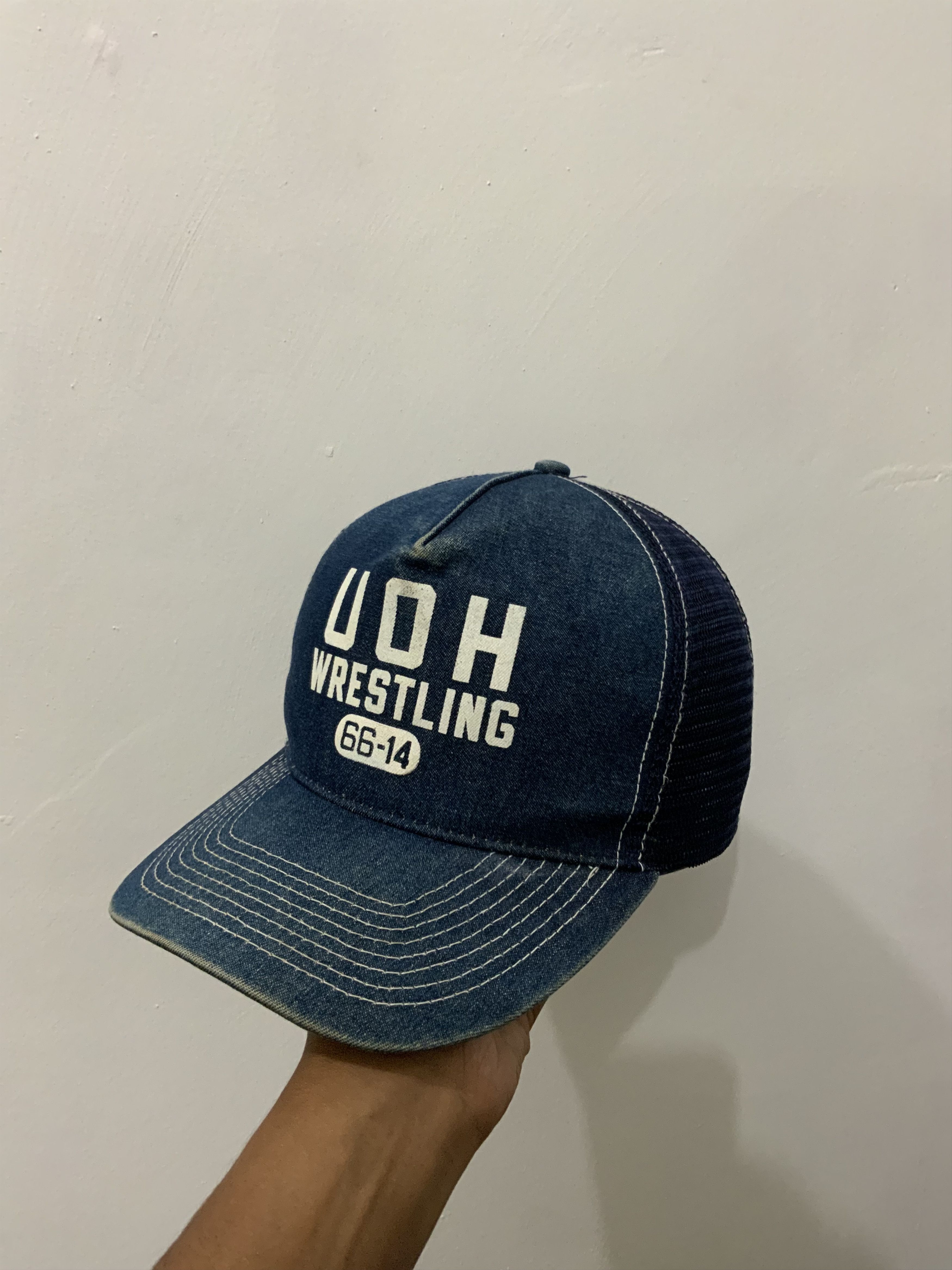 If Six Was Nine UOH Wrestling 66-14 Denime Trucker Hat Size ONE SIZE - 2 Thumbnail