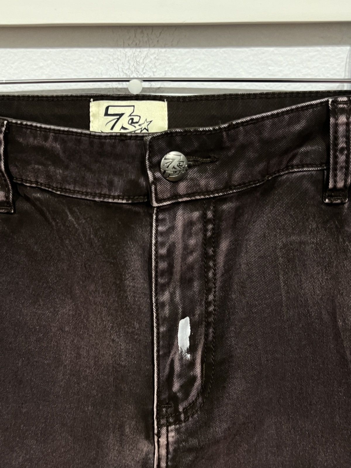 TRIPLE SEVENS Triple Sevens Brown Painted Jeans Size US 36 / EU 52 - 2 Thumbnail