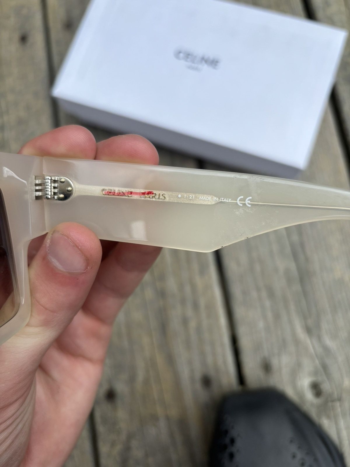 Celine Celine Oversized Cream Sunglasses Size ONE SIZE - 5 Thumbnail