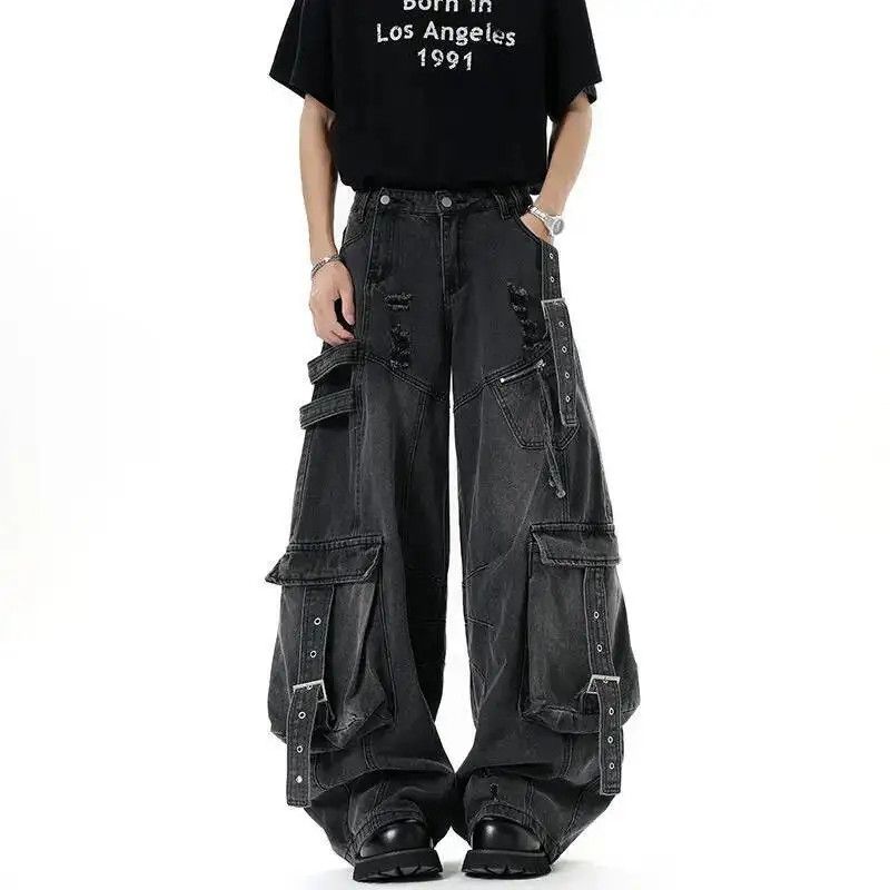 Japanese Brand Extra Wide Leg Multi-pocket Baggy Jeans Size US 34 / EU 50 - 1 Thumbnail