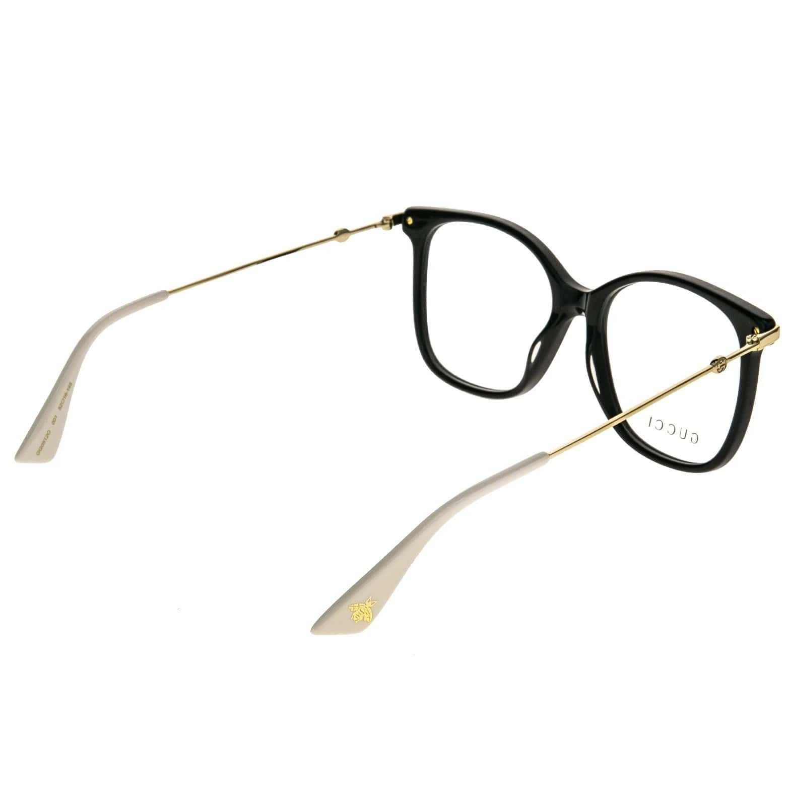 Gucci GUCCI GG0512O 0512 Black Gold Rectangular Eyeglasses 001 Size ONE SIZE - 10 Thumbnail