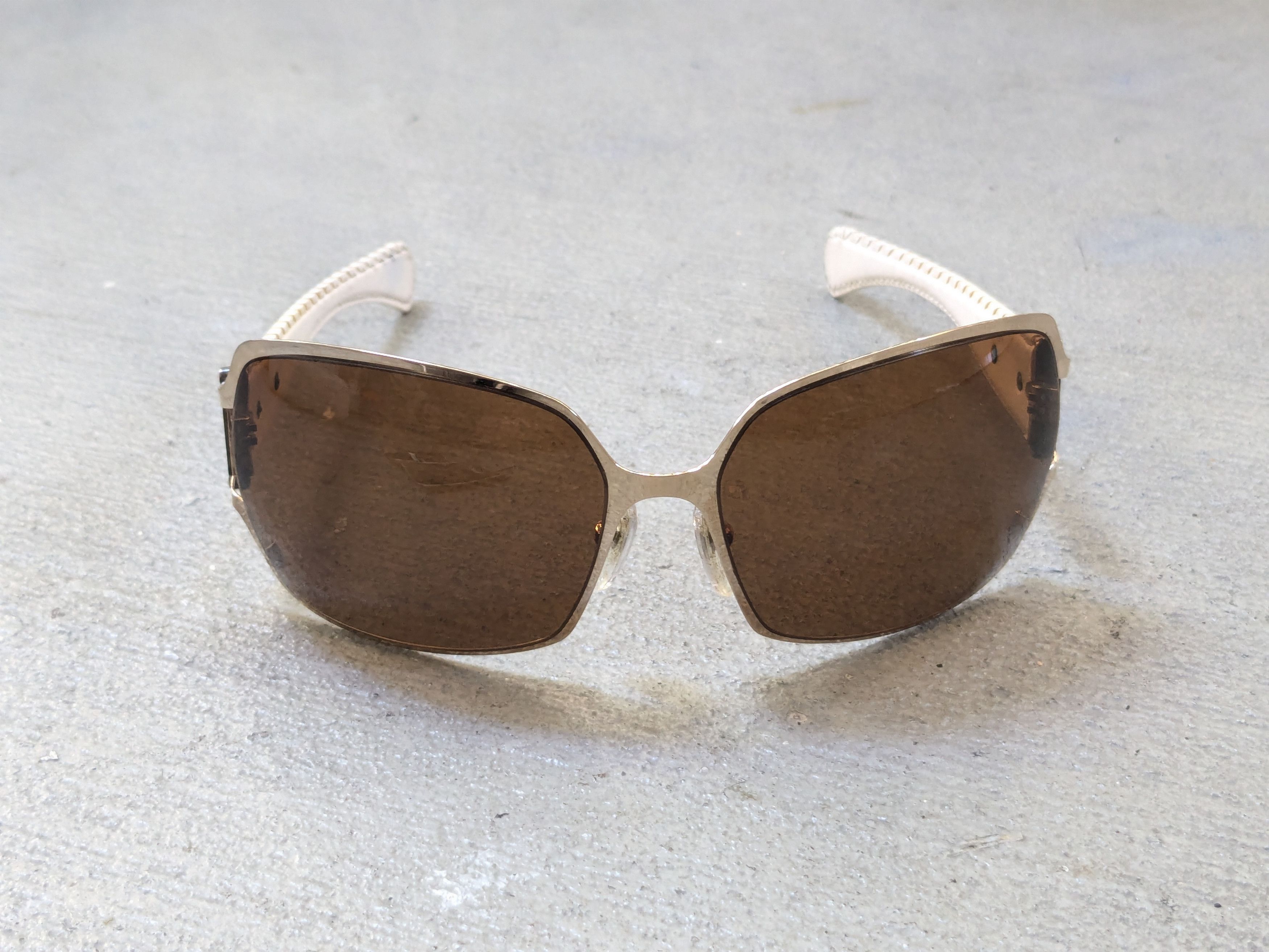 Chrome Hearts Chrome Hearts Poon II Sunglasses Brown White Leather Cross Size ONE SIZE - 2 Thumbnail