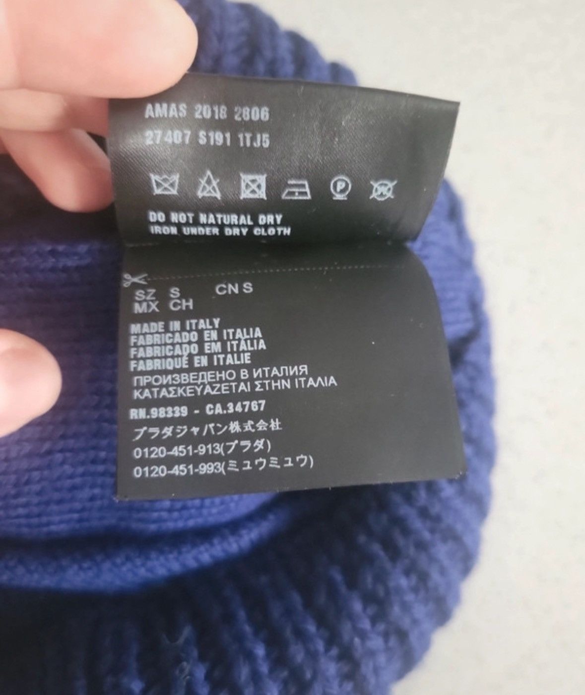 Prada Prada knit Beanie Hat big logo Size ONE SIZE - 5 Thumbnail