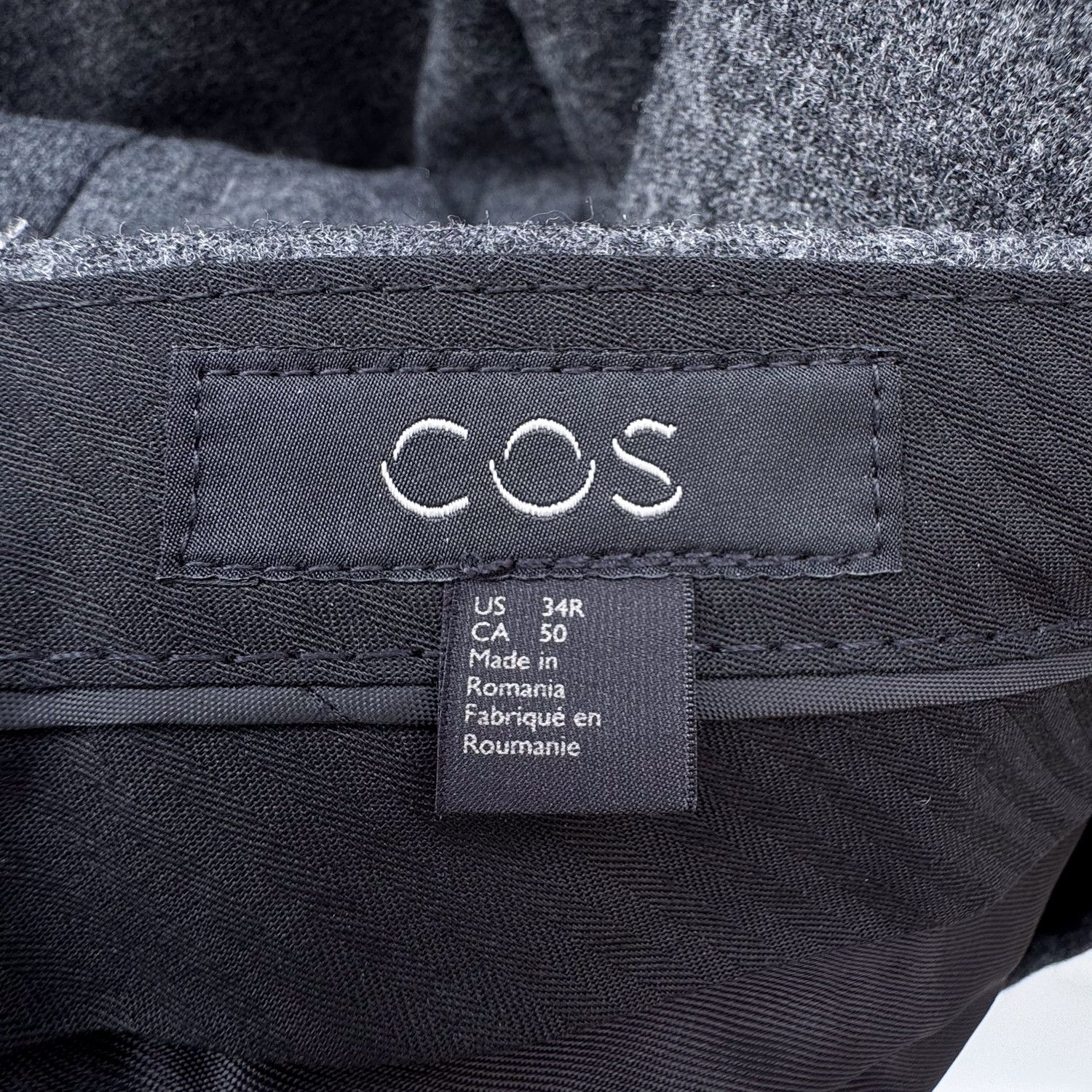 Cos Mens Flannel Suit, Charcoal Gray, 40R/34R Size 40R - 9 Thumbnail
