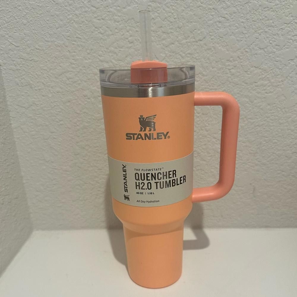 Stanley Melon Peach-Orange Tumbler Water Cup 40 oz. Quencher
