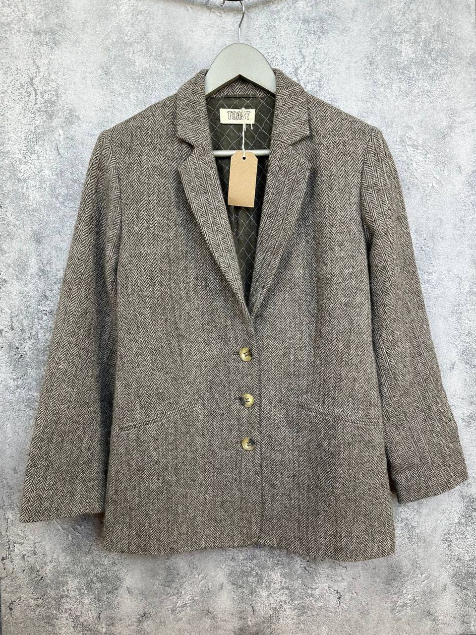 Other TOAST Brown Herringbone Tweed Wool Blazer Jacket New Wool Size M / US 6-8 / IT 42-44 - 1 Thumbnail