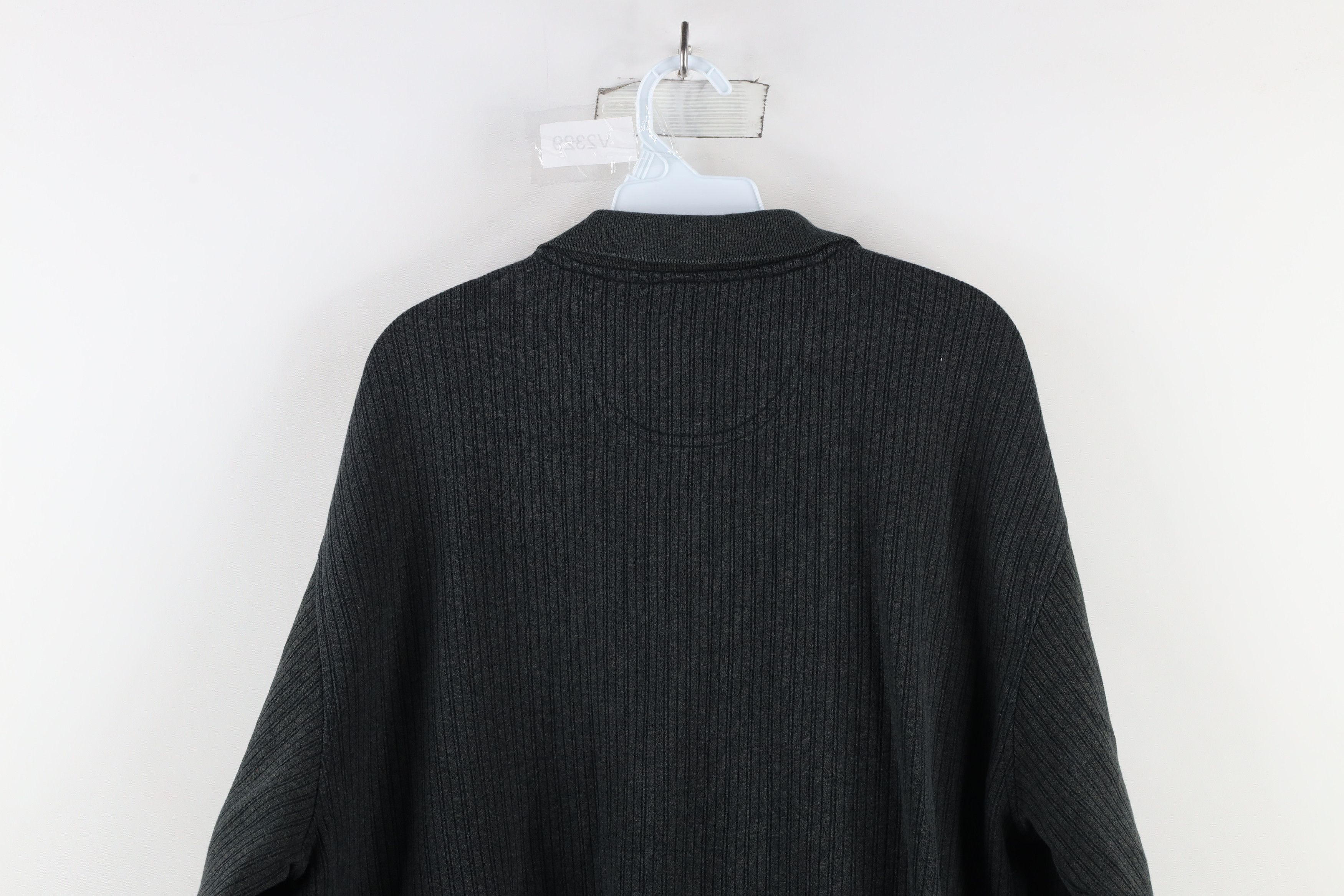 Vintage Vintage 90s Streetwear Fit Ribbed Knit Long Sleeve Polo Size US L / EU 52-54 / 3 - 6 Thumbnail