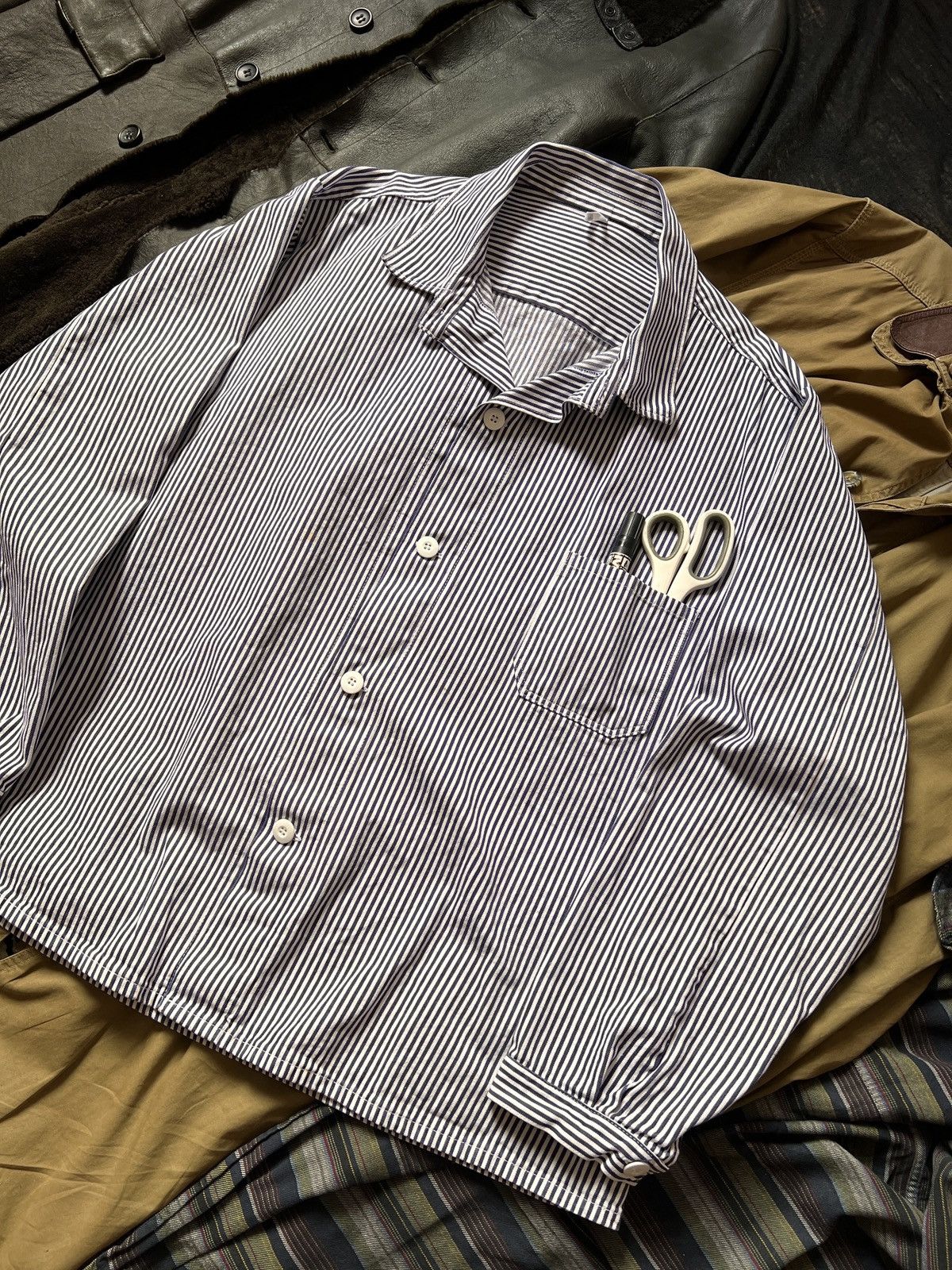 Le Laboureur Vintage Striped Workwear Chore Jacket Vetra Antique Robe Size US XL / EU 56 / 4 - 7 Thumbnail