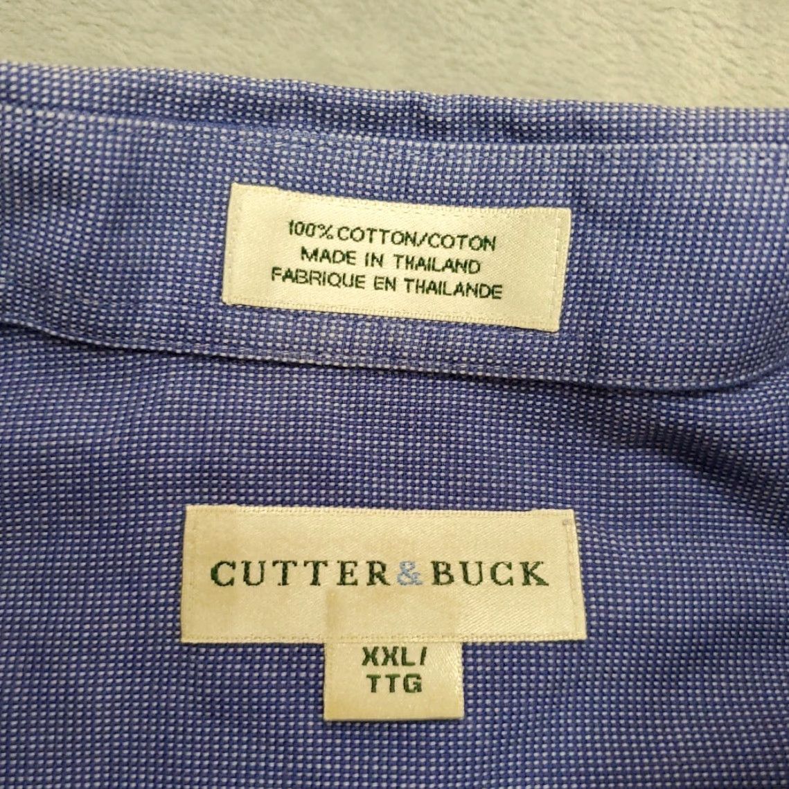 Cutter & Buck Cutter & Buck Shirt Mens 2XL Blue Oxford PGA Golf Button Down Long Sleeve Size US XXL / EU 58 / 5 - 3 Thumbnail