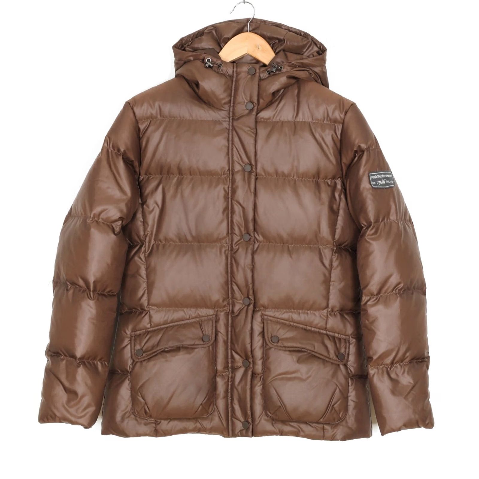Peak Performance PEAK PERFORMANCE TERRI Hooded Down Puffer Jacket Women Size XL Brown Size XL / US 12-14 / IT 48-50 - 2 Thumbnail