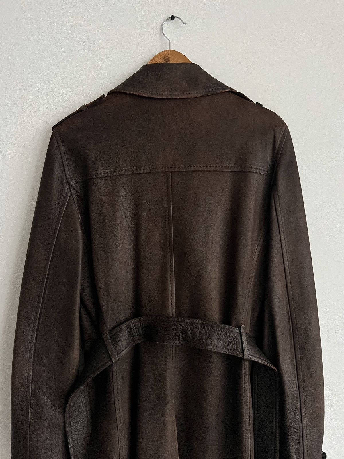 Miu Miu 🔥Archive Miu Miu FW2006 Hand Dyed Leather Trench Coat Brown Size M / US 6-8 / IT 42-44 - 6 Thumbnail