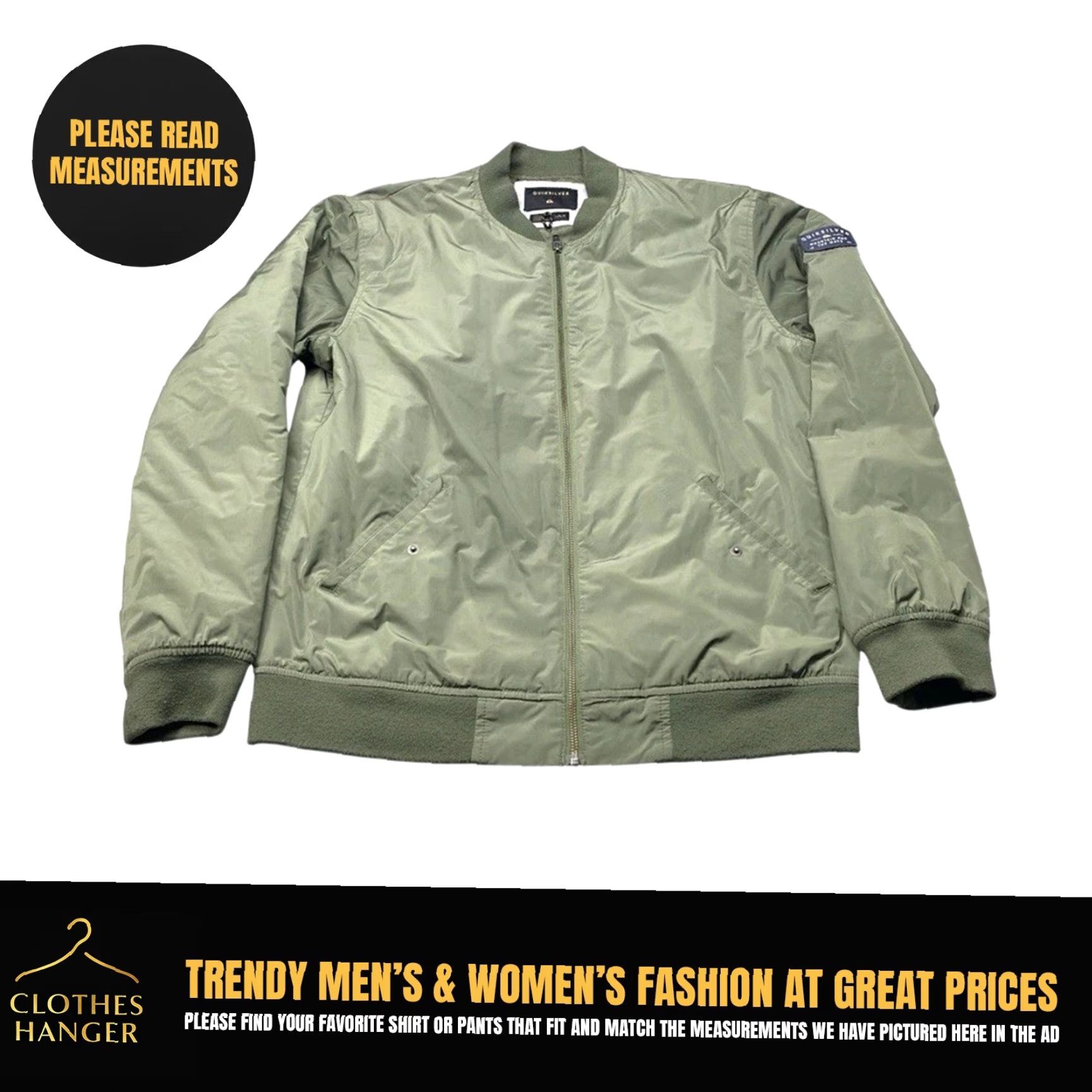 Quiksilver VINTAGE Quicksilver Boardriding Bomber Jacket Men's Large Olive Green Tiger Logo Inside Size US L / EU 52-54 / 3 - 2 Thumbnail