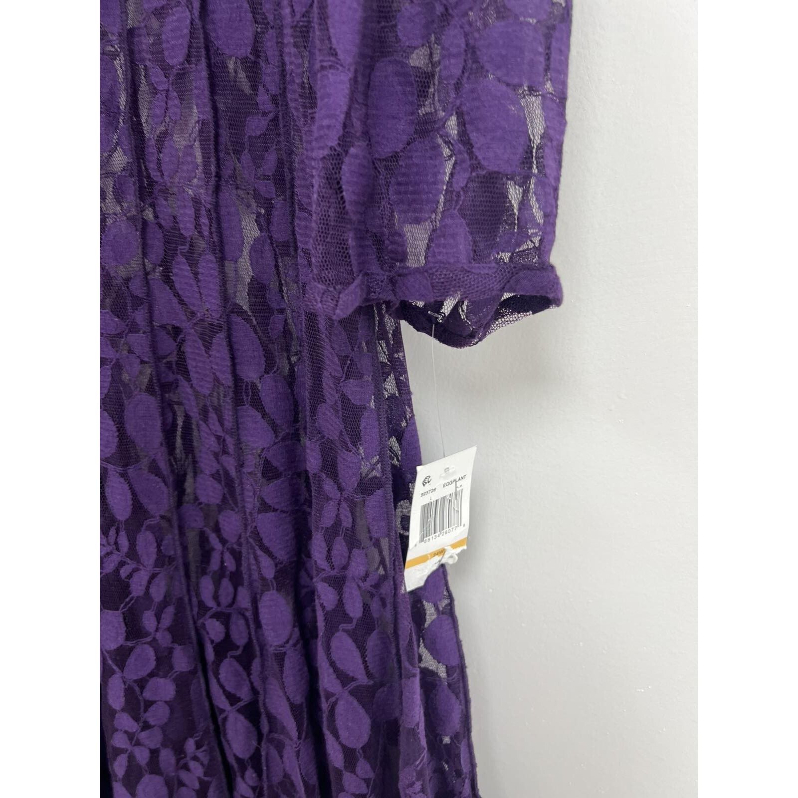 Anonymous Club MSK WOMEN Purple Dress 3/4 Sleeve Length Size 24W A000601 Size XXL / US 16-18 / IT 52-54 - 7 Thumbnail