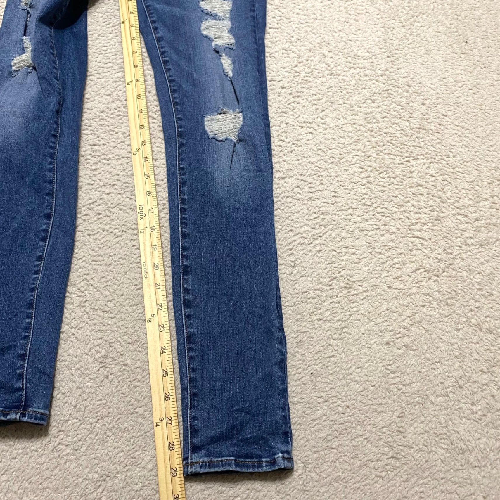 Abercrombie & Fitch Abercrombie & Fitch Women Jeans 28 Blue Denim High Rise Slim Distressed Stretch Size 27" / US 4 / IT 40 - 3 Thumbnail