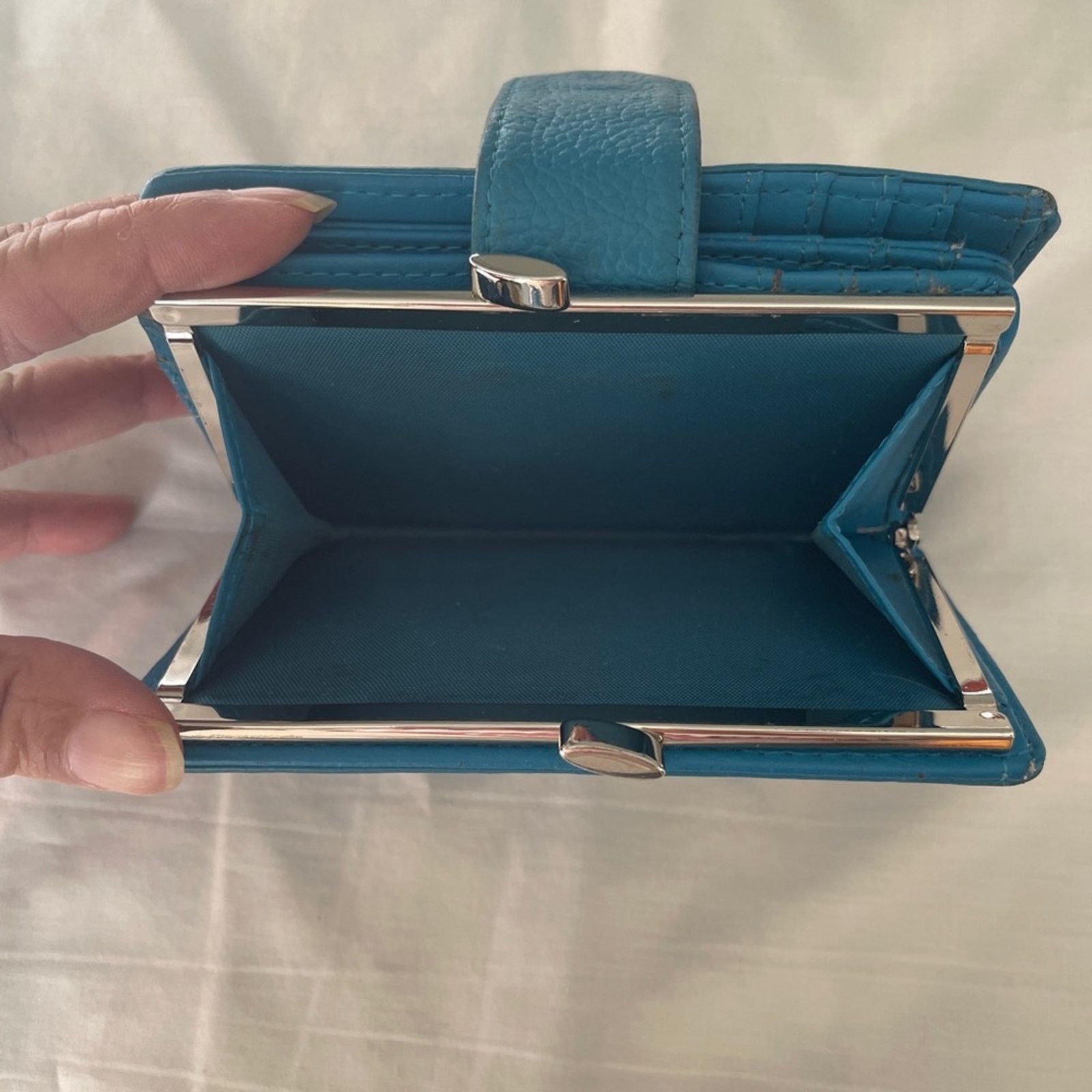 Other Teal Leather Wallet Size ONE SIZE - 4 Thumbnail