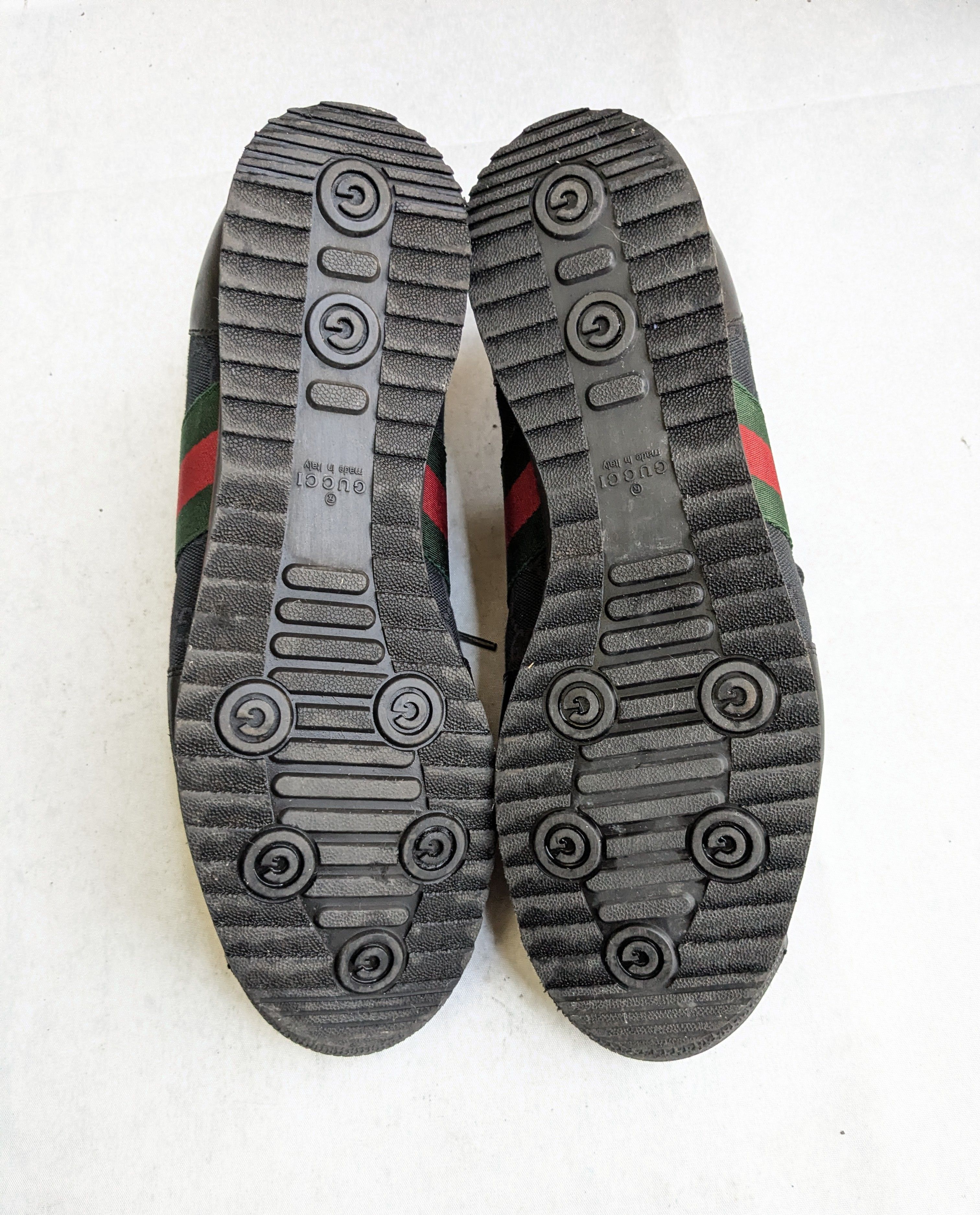 Gucci Gucci Sneakers Black 9.5 Web Leather Low Tops Size US 9.5 / EU 42-43 - 17 Thumbnail