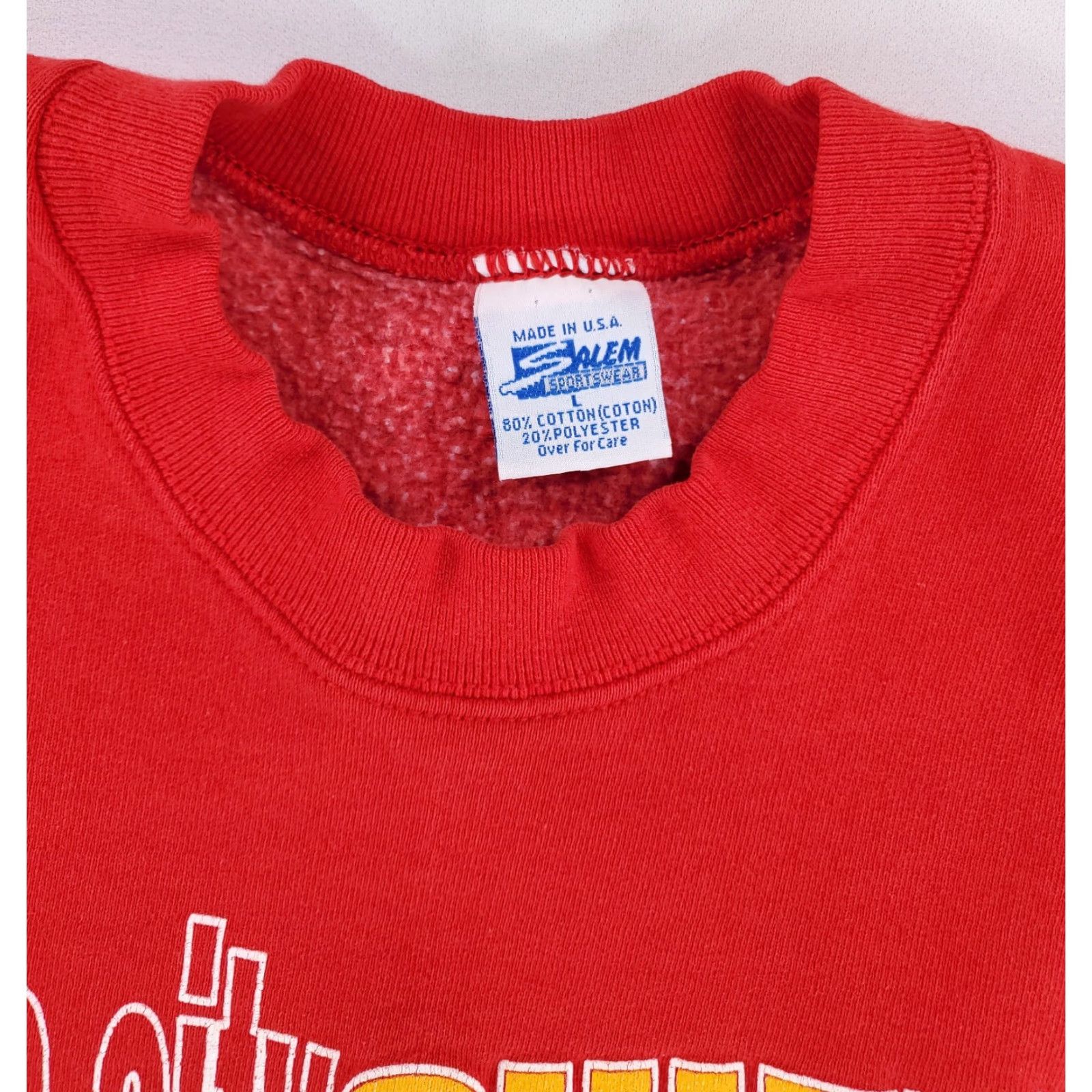 Salem Sportswear VINTAGE Kansas City Chiefs Salem Sportswear Sweatshirt Red Mens L 90s Pullover Made USA Size US L / EU 52-54 / 3 - 4 Thumbnail