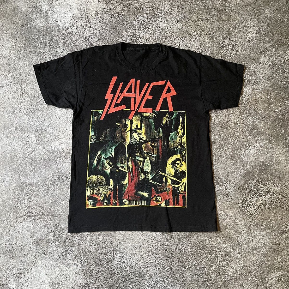 Vintage Vintage 90s Slayer Graphic Tee Punk Grunge Band Shirt Slim S Size US S / EU 44-46 / 1 - 3 Thumbnail