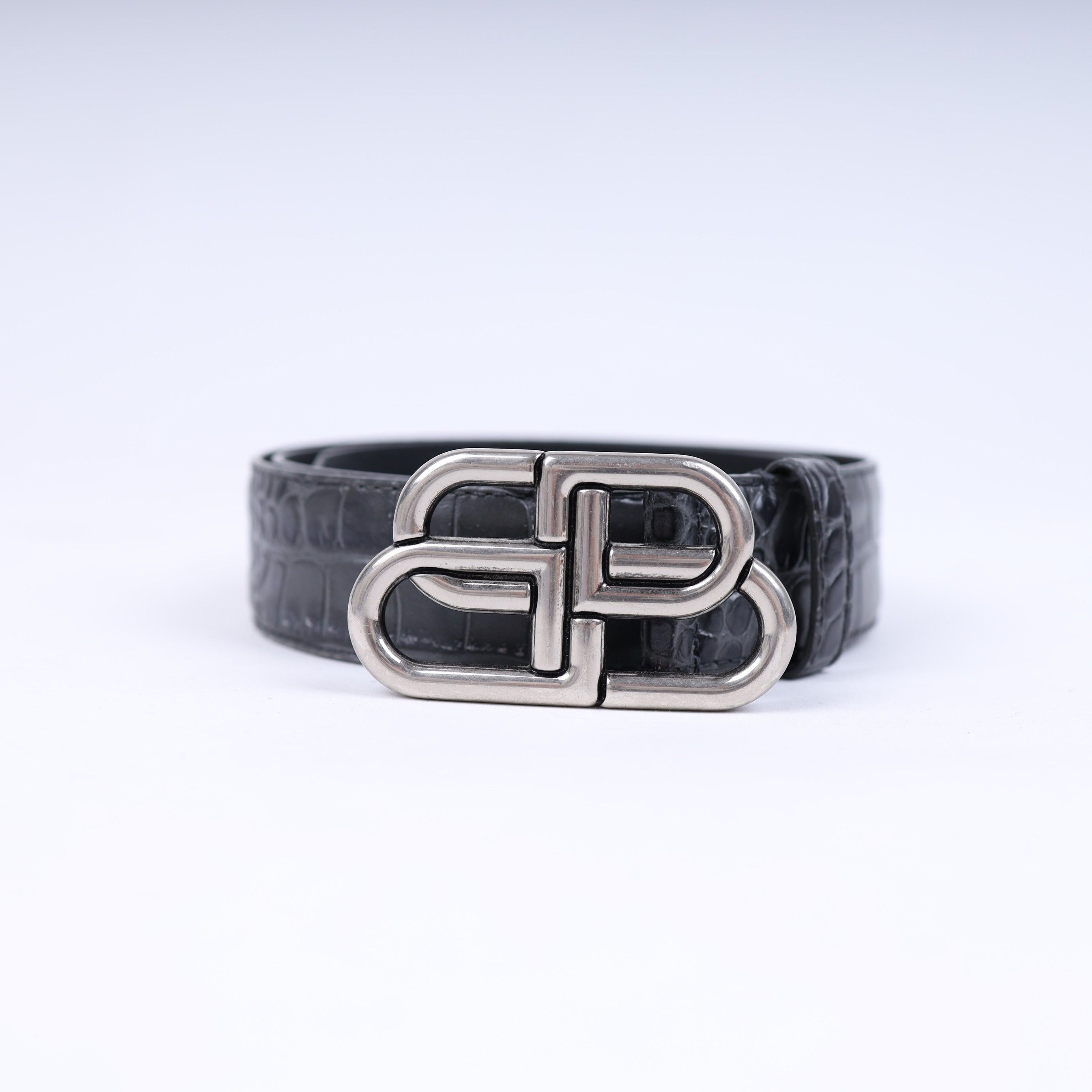 Balenciaga BALENCIAGA BB BELT CROC BELT Size 34 - 3 Thumbnail