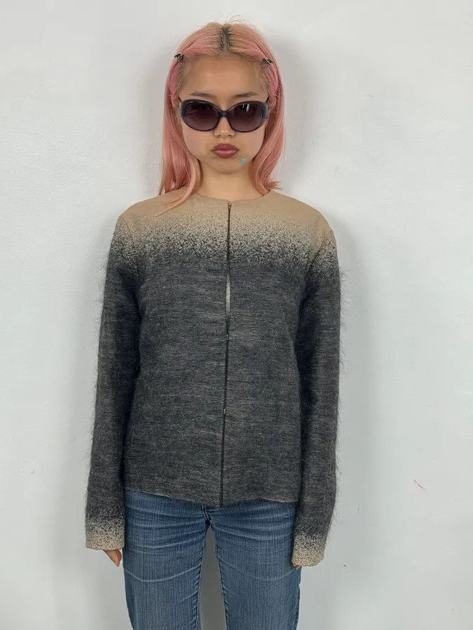 Prada FW2007 Prada Beige & Grey Wool Gradient Boxy Vest Size M / US 6-8 / IT 42-44 - 2 Thumbnail