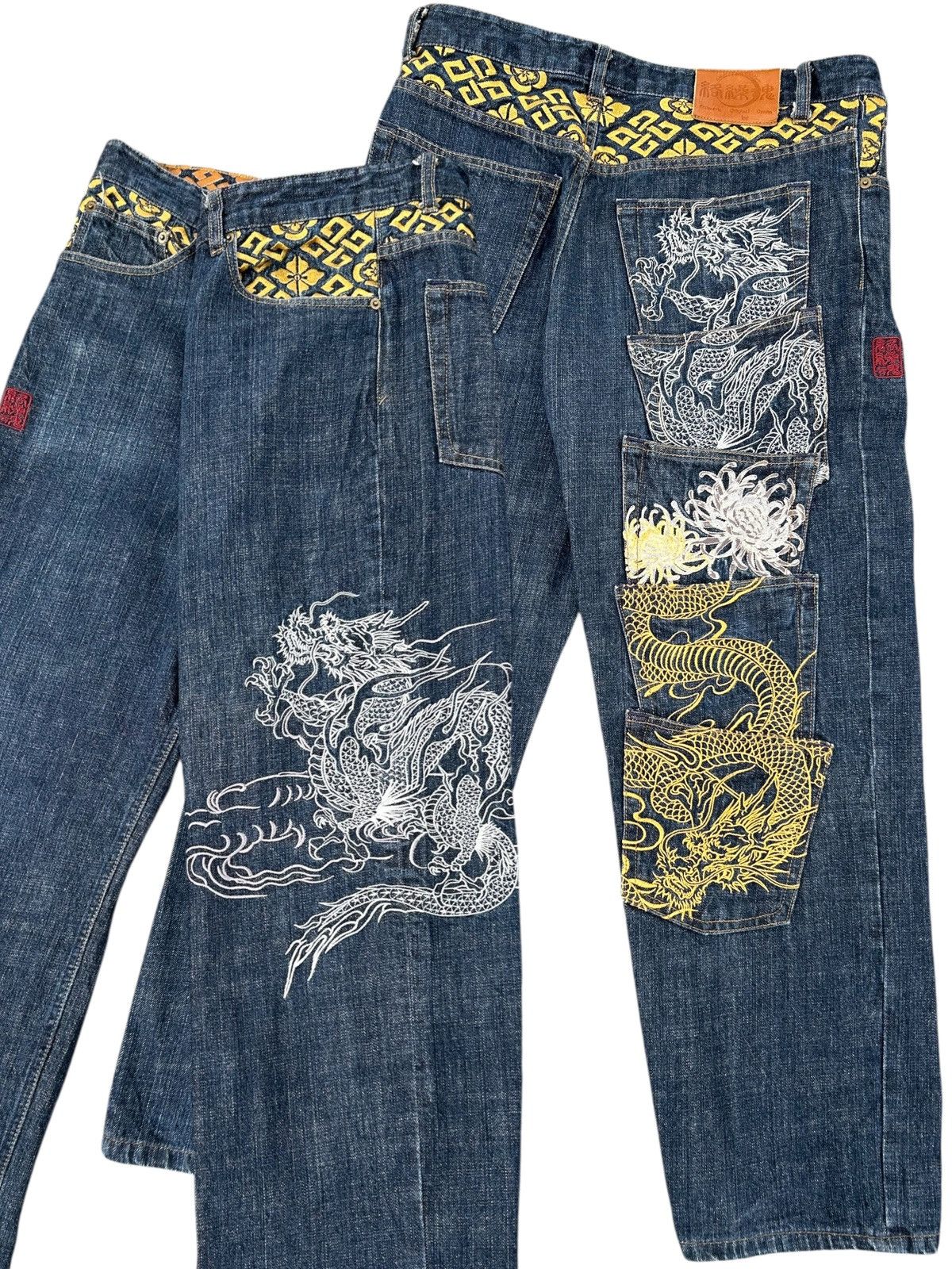Kapital KARAKURI TAMASHII DRAGON Embroidered Japanese Vintage Denim Size US 34 / EU 50 - 1 Thumbnail