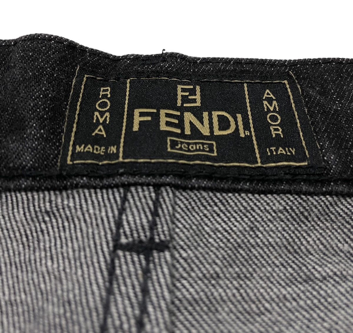 Fendi Embroidered Waxed Baggy Denim Size 29" - 10 Thumbnail