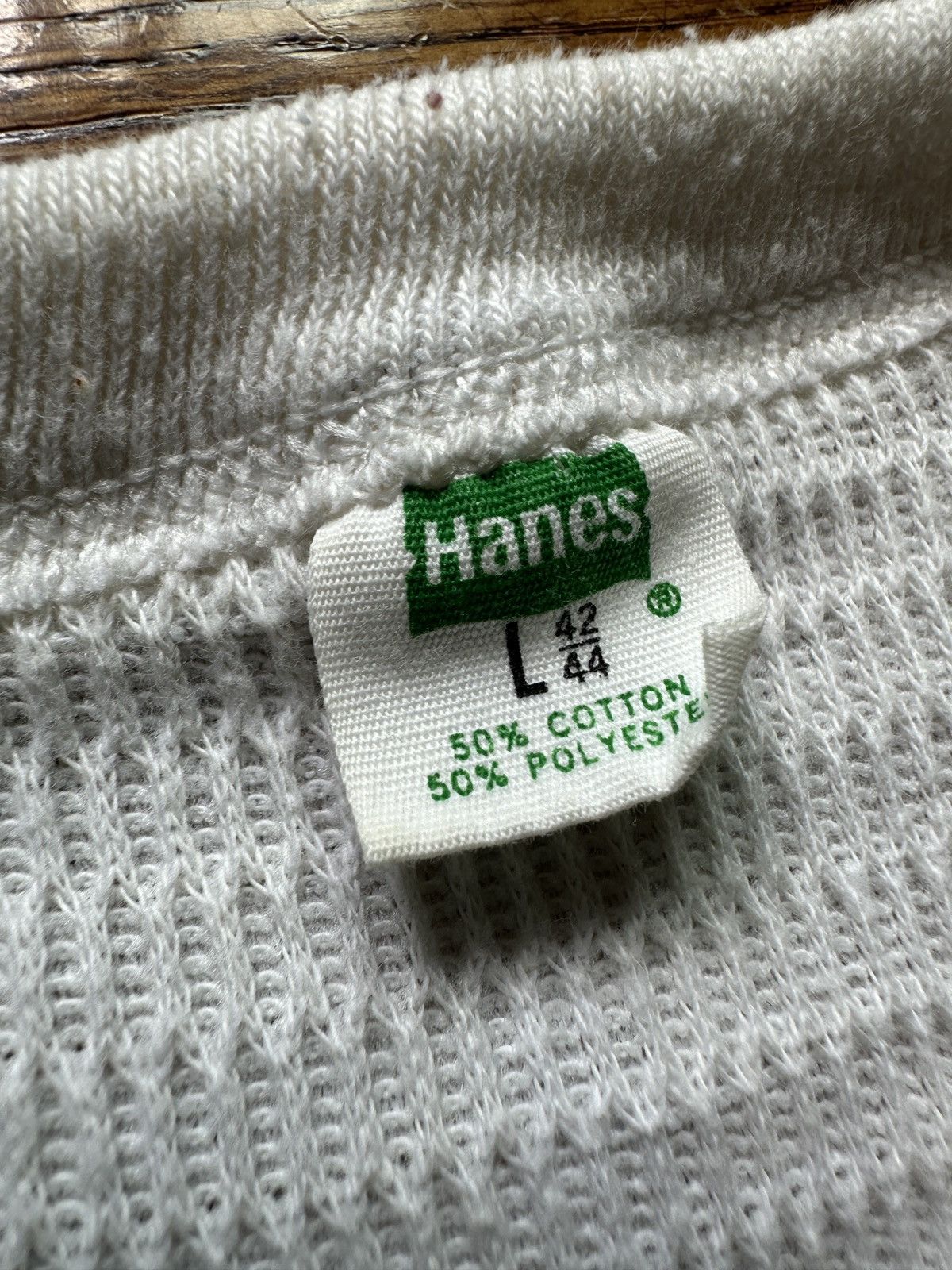 Vintage Vintage 70s Hanes Waffle Knit Thermal Shirt Size US L / EU 52-54 / 3 - 3 Thumbnail