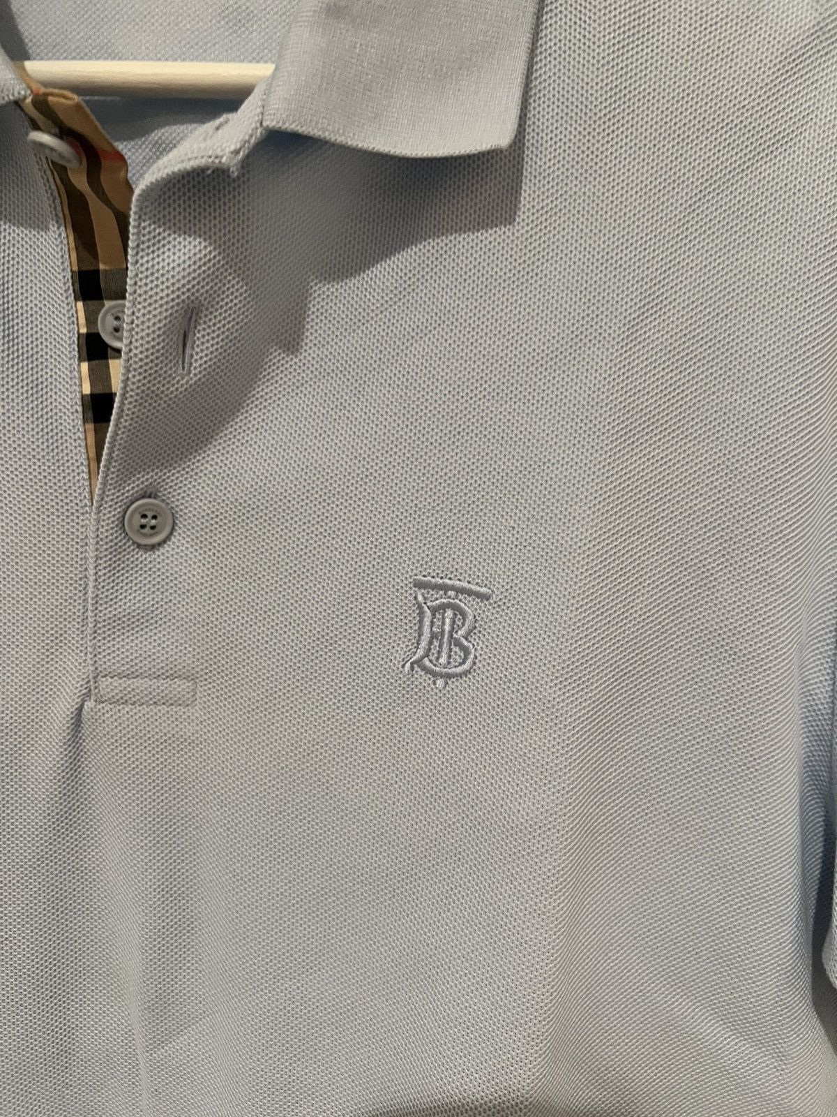 Burberry Burberry BT Logo Light Blue Polo Size US M / EU 48-50 / 2 - 2 Thumbnail